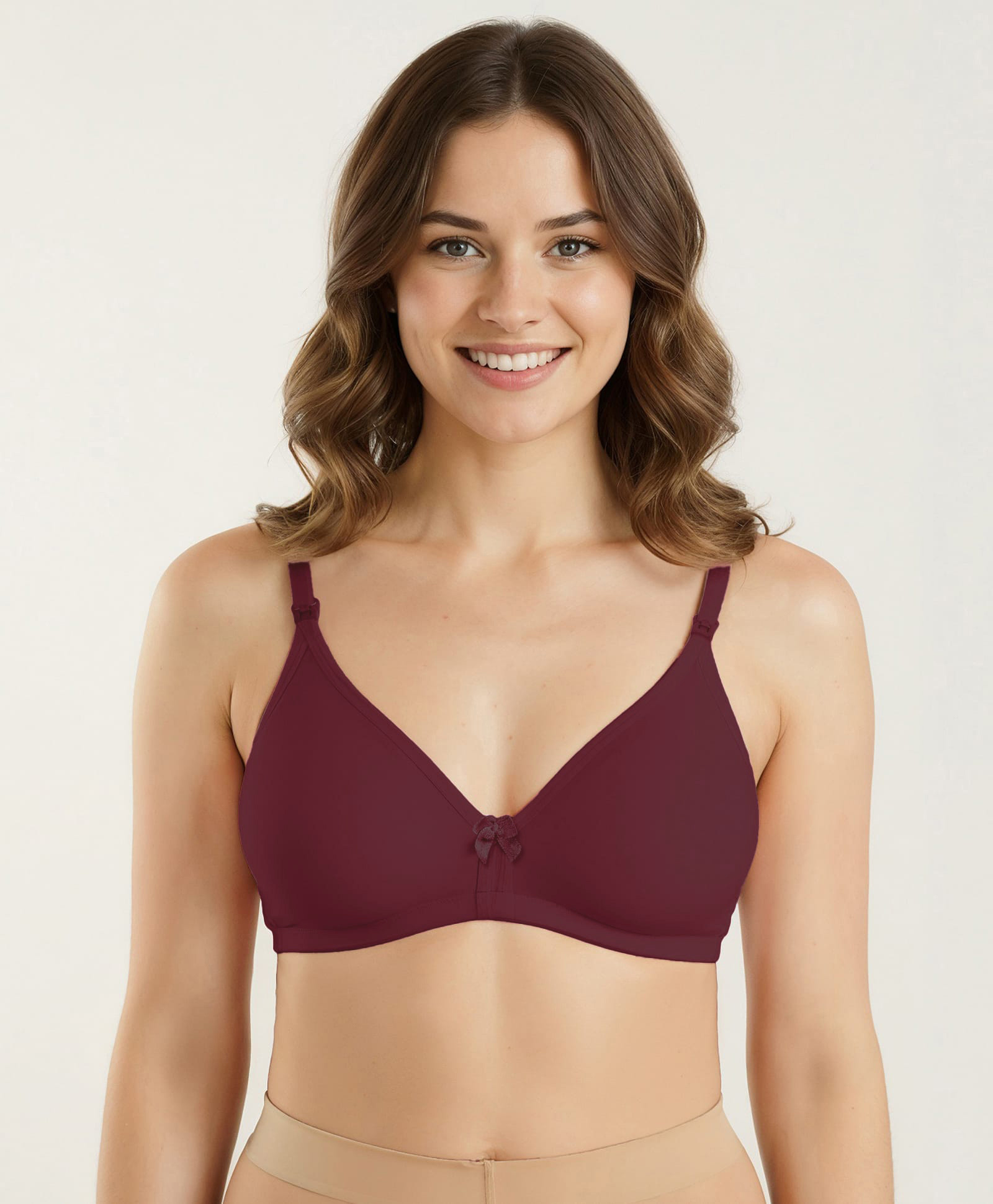 Bella Mama Cotton Blend Bra - Brown-picture-23