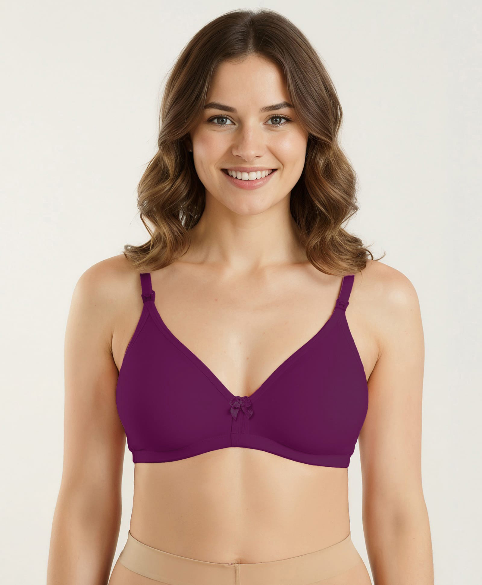 Bella Mama Cotton Blend Bra - Purple-image-45