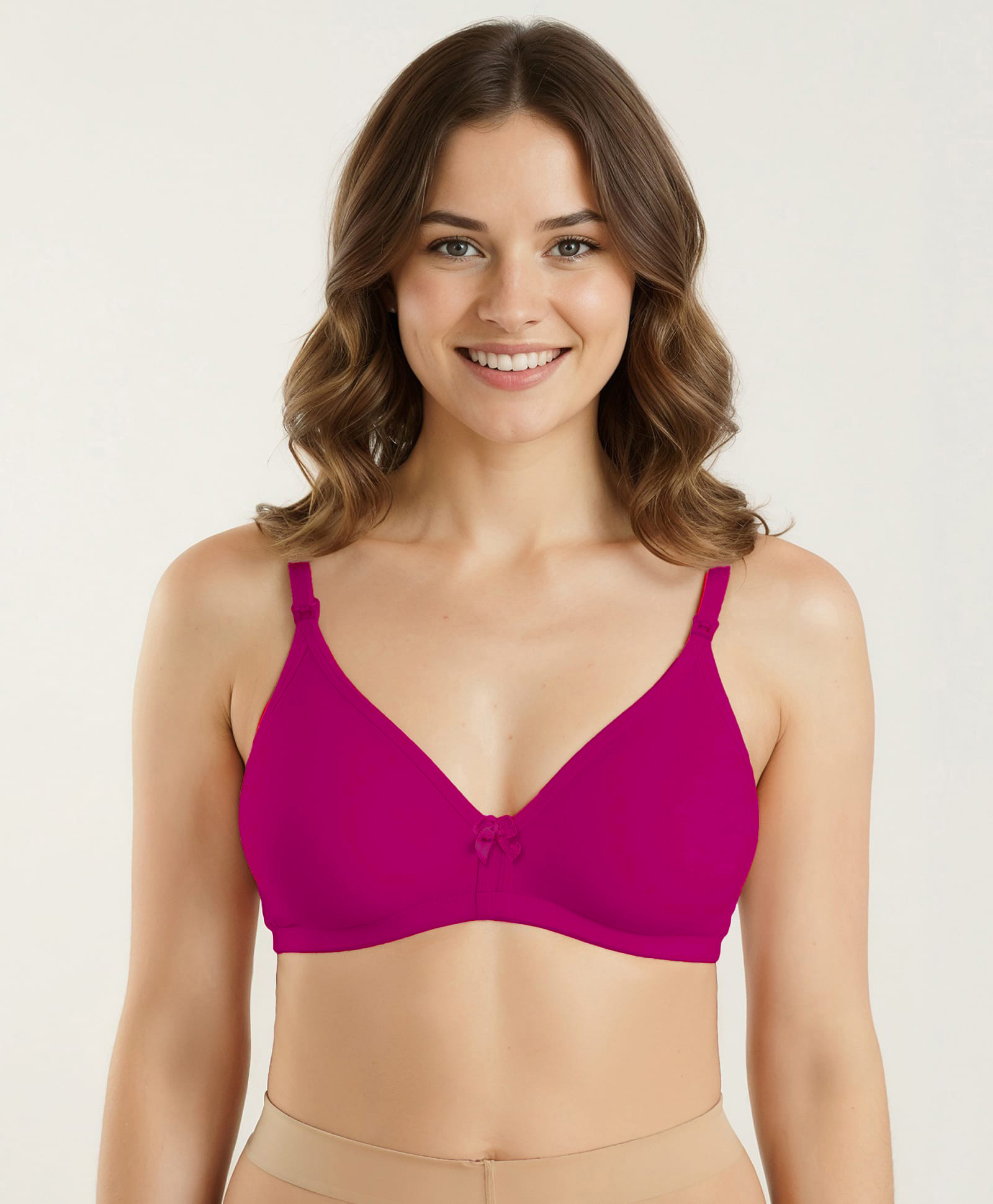 Bella Mama Cotton Blend Bra - Pink-picture-13