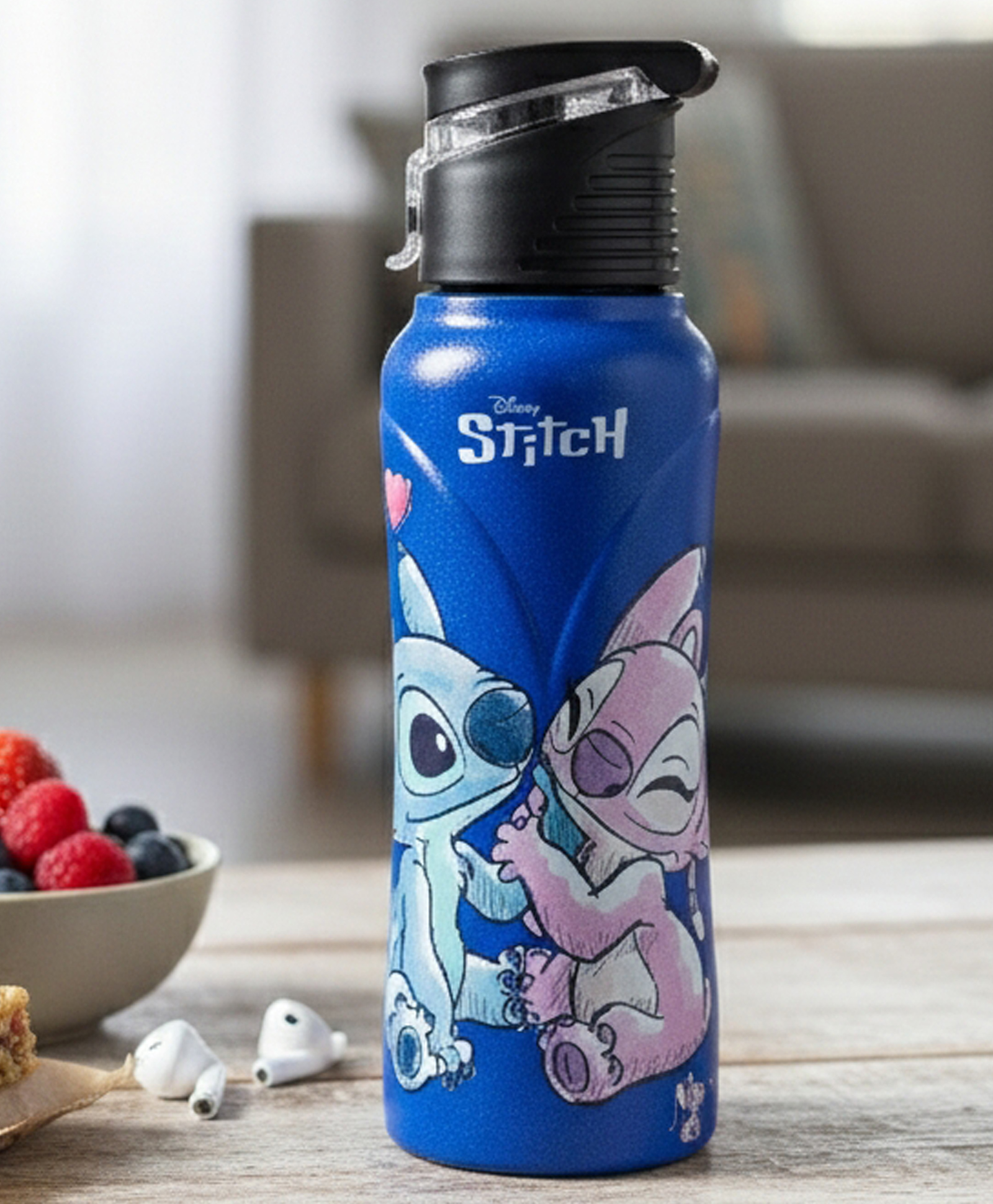 Disney by Gluman Magique Stainless Steel Water Bottle Stitch Print Royal Blue- 500 ml-image-28