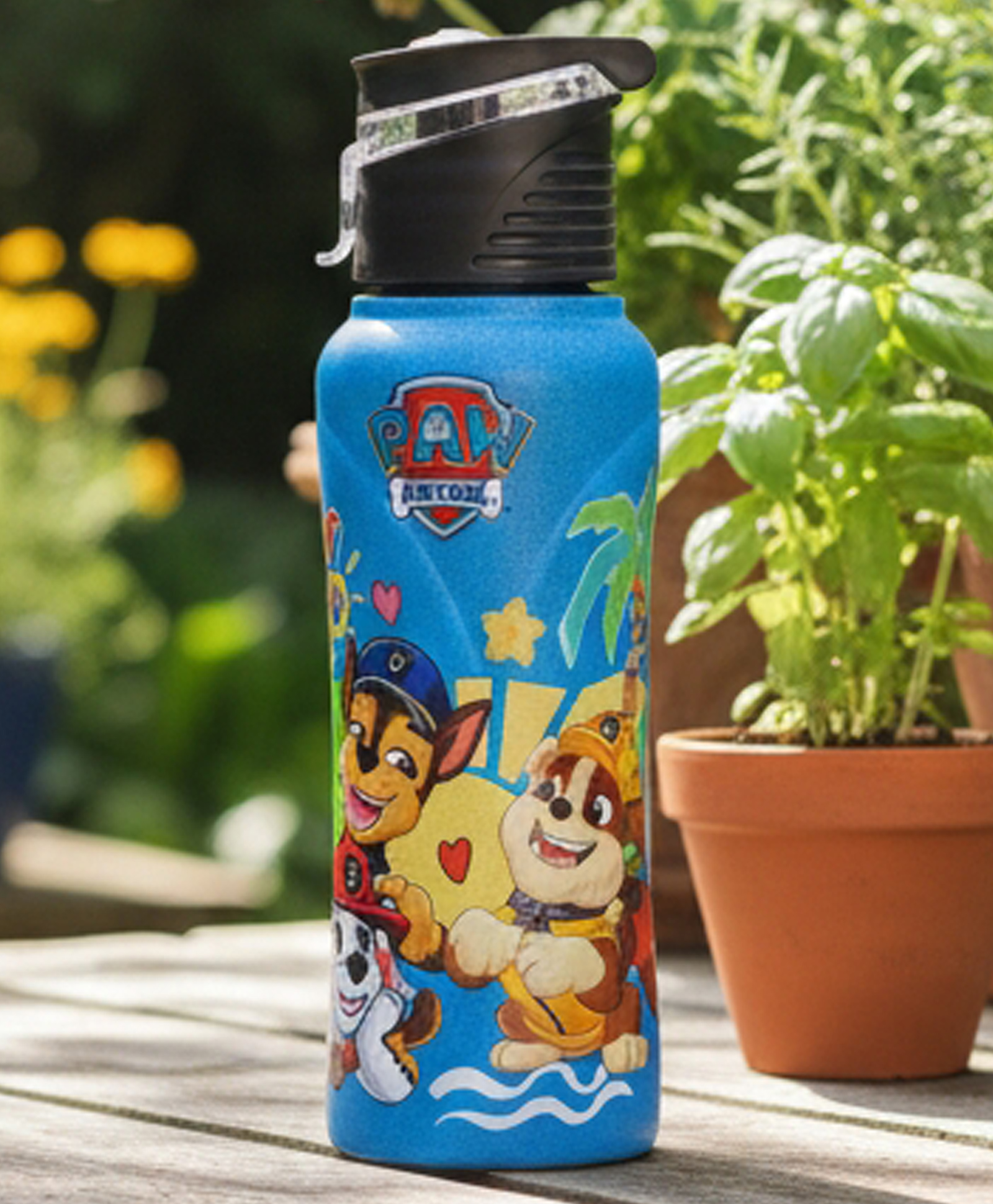 Disney by Gluman Magique Stainless Steel Water Bottle Paw Patrol Print Blue - 500 ml-image-3