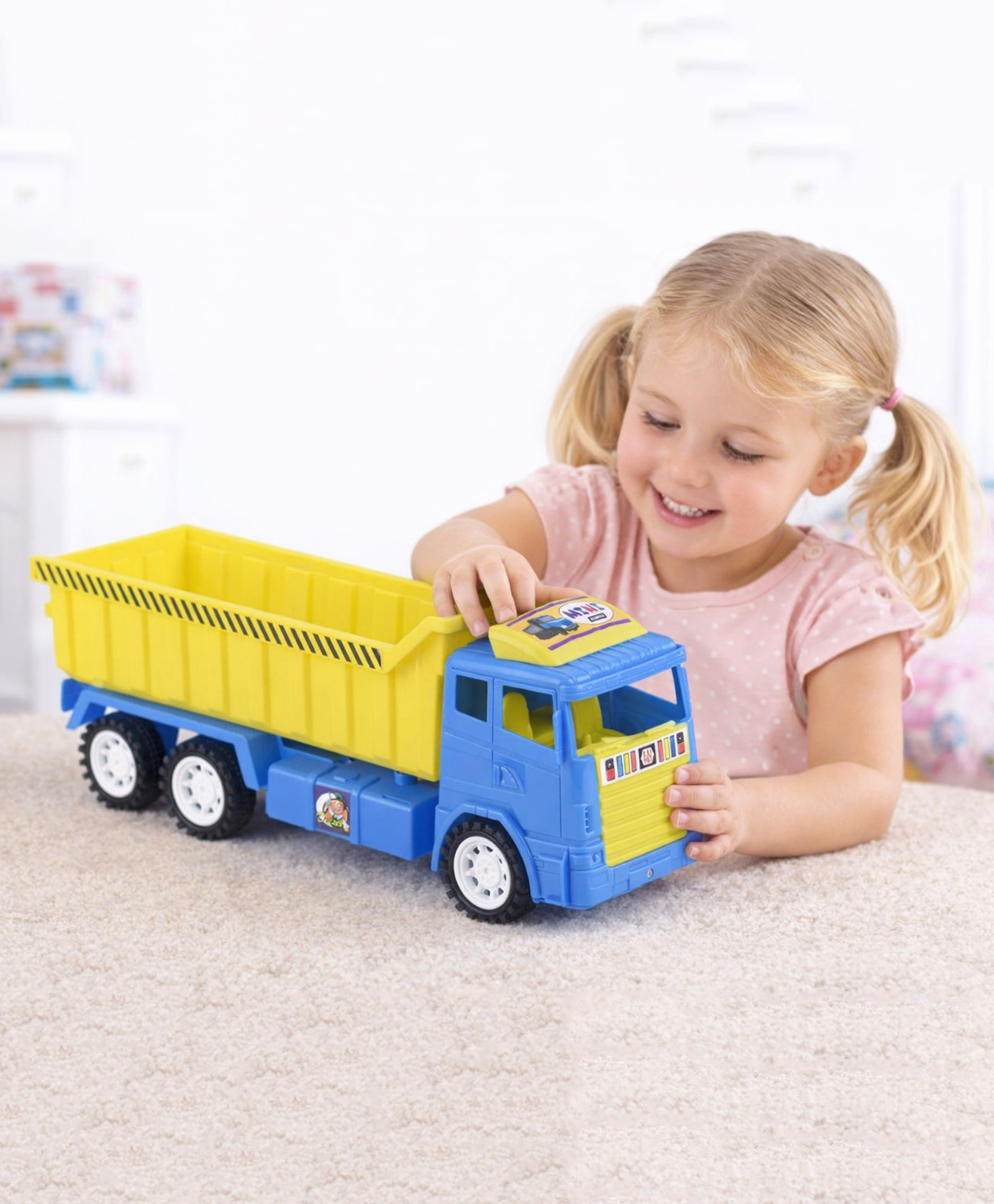 Sanjary Friction Heavy Duty 6 Wheels Dumper Truck Toy for kid color design may vary-picture-35