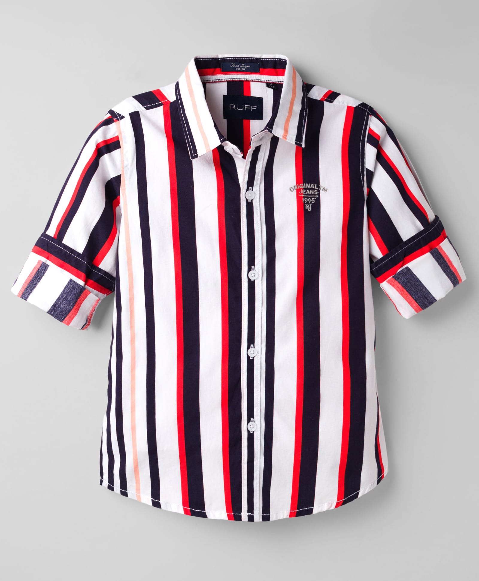 Ruff Poplin Woven Full Sleeves Striped Shirt - Red-picture-38