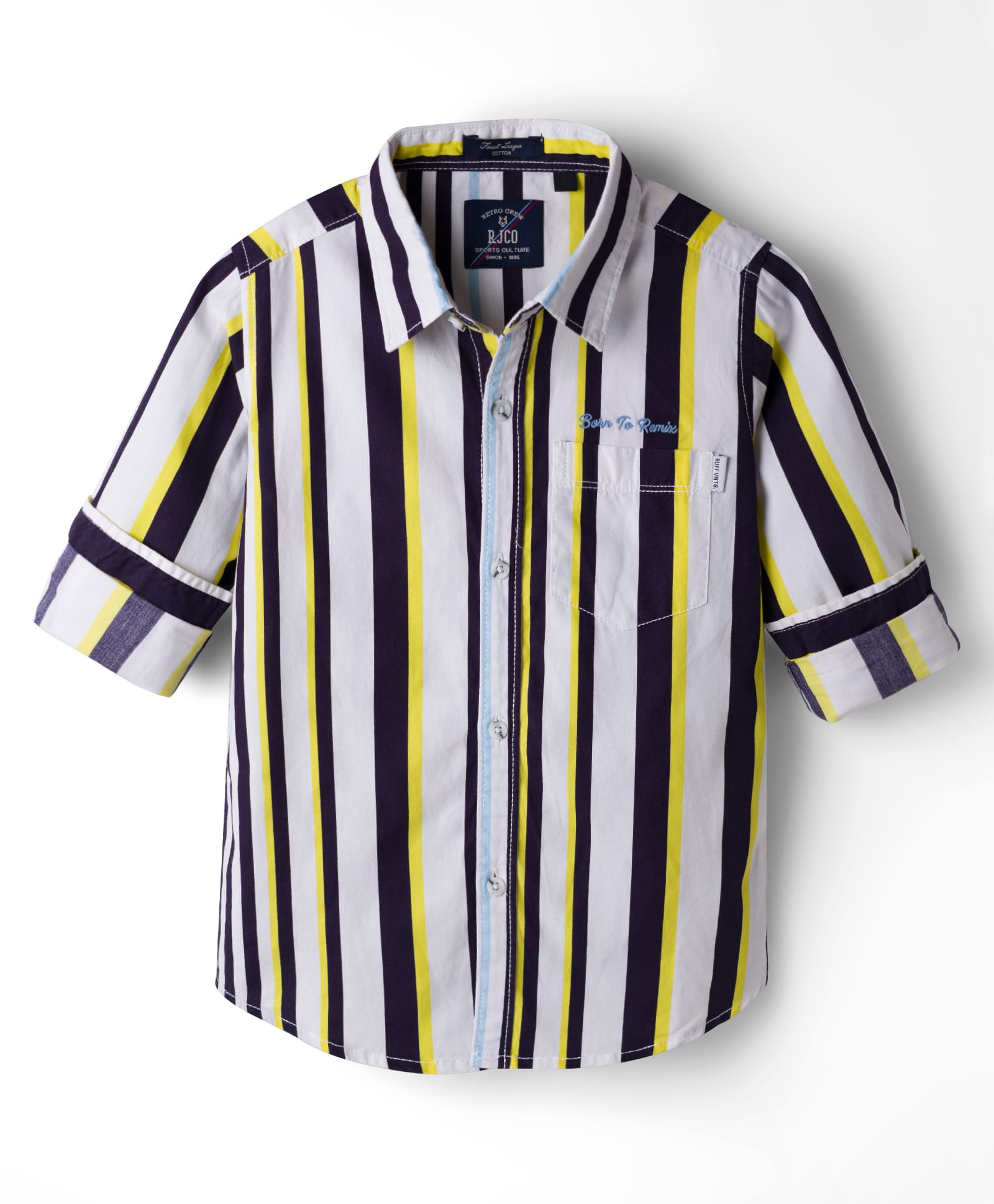 Ruff Poplin Woven Full Sleeves Striped Shirt - Gold-picture-16