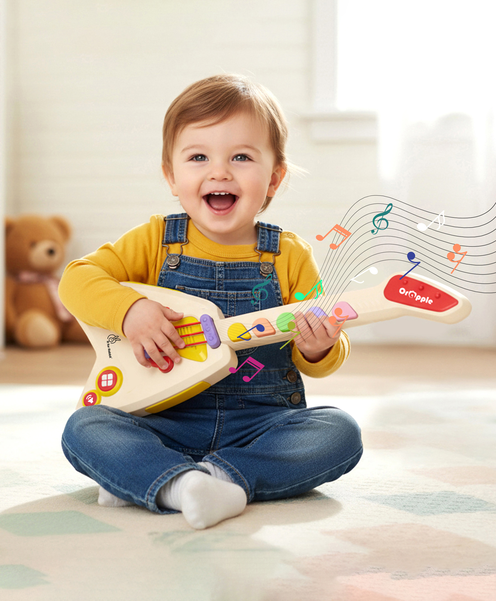 R for Rabbit Orapple Funtunes Guitar - Beige Multicolor-picture-23