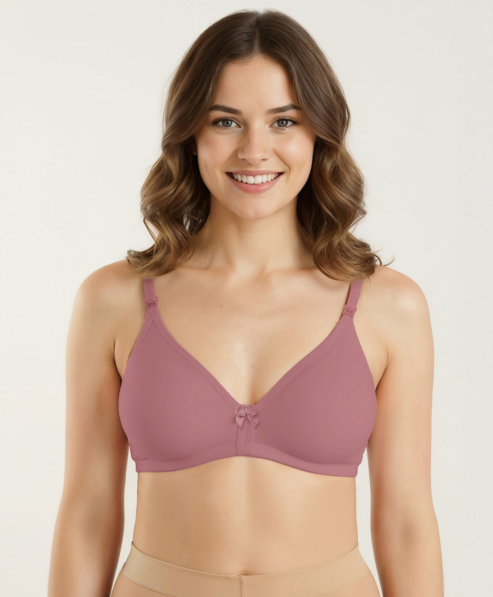 Bella Mama Cotton Blend Bra - Pink-picture-10