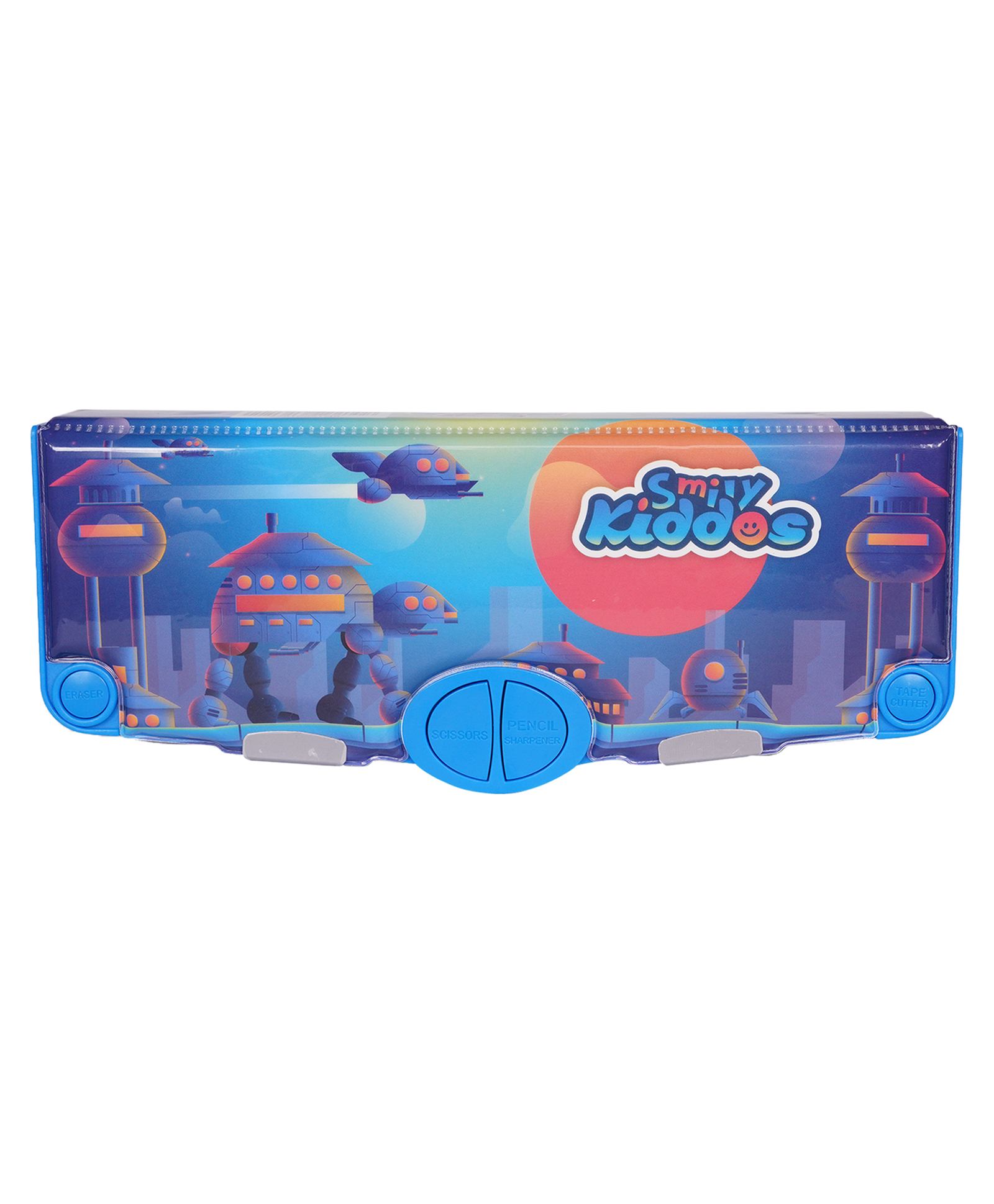 Smily Kiddos Pop Out Pencil Box Robot City Theme Blue-picture-21