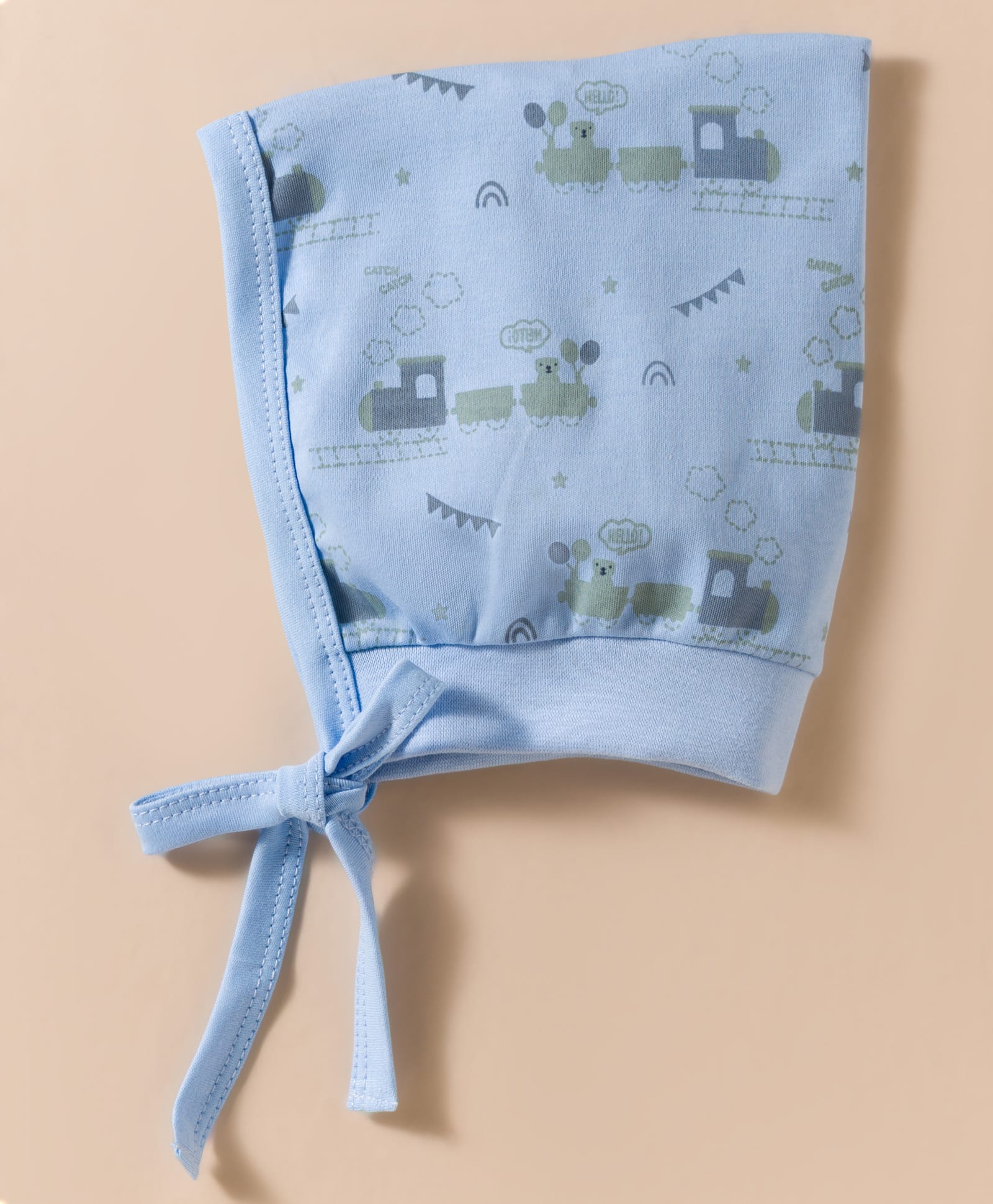 Child World Interlock Knit Toy Printed Cap with Knot Sy Blue - Diameter 12 cm-picture-28