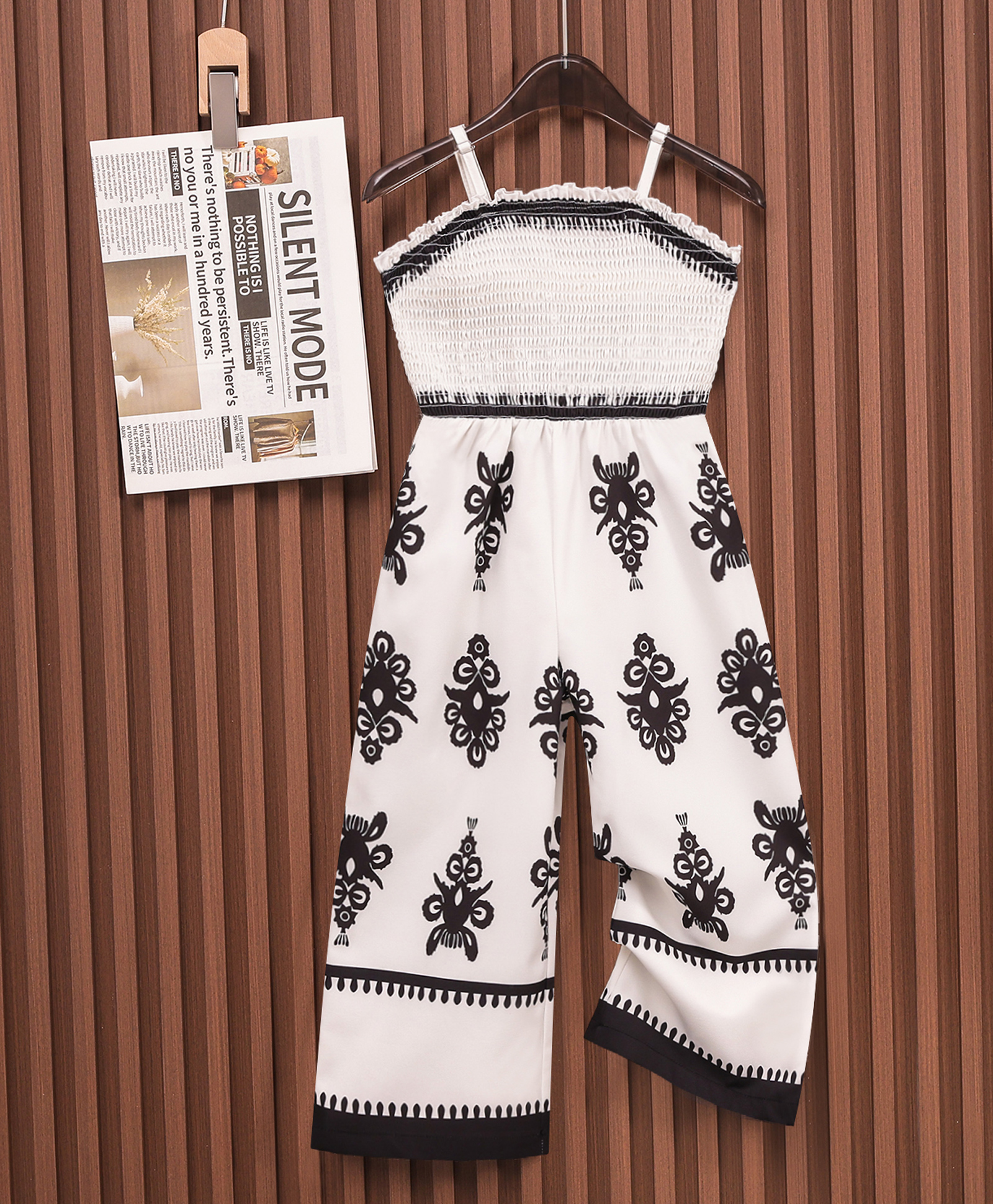 Mark & Mia Sleeveless Floral Printed Jumpsuit - White-image-45