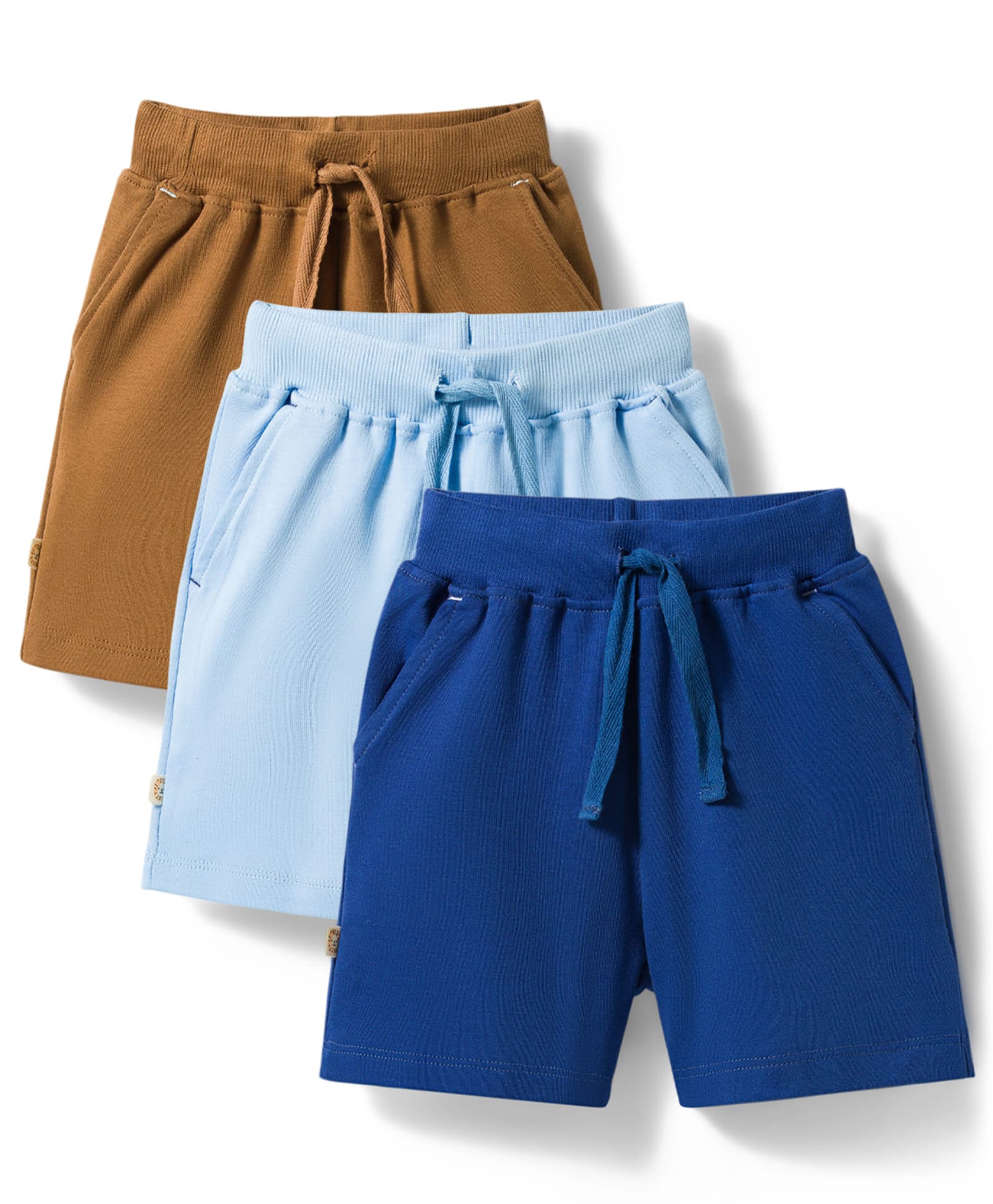 Bonfino 100% Cotton Knit Above Knee Length Solid Shorts Pack of 3 - Multicolor-picture-10