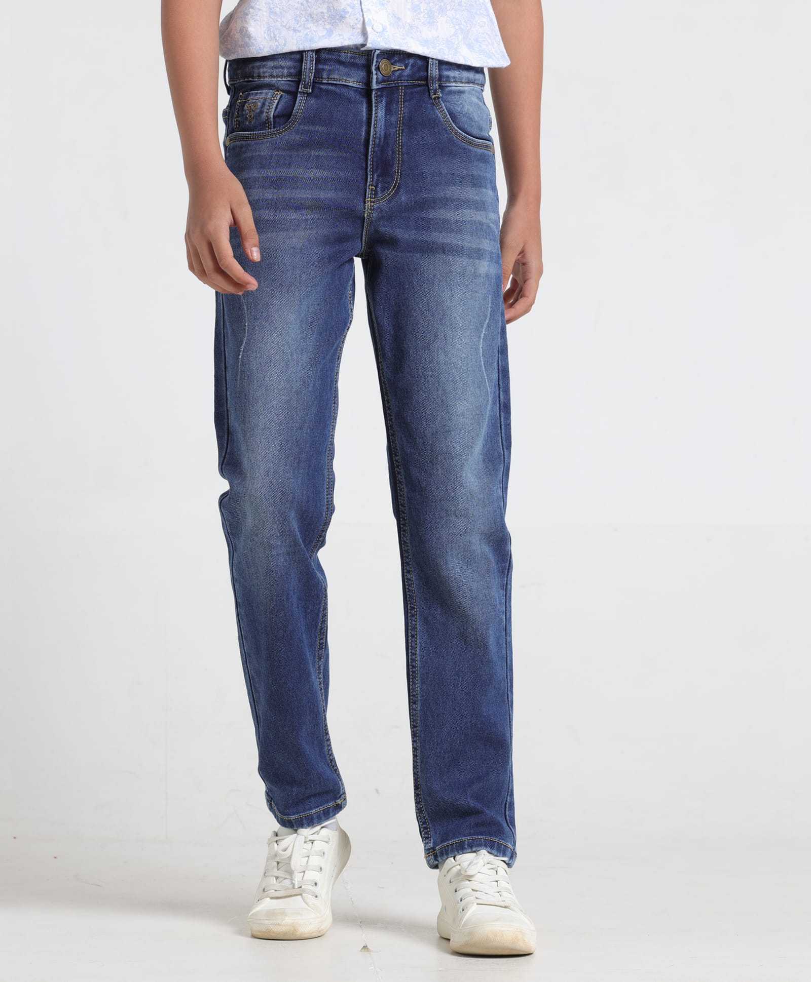 Under Fourteen Only Mild Washed Jeans - Navy Blue-picture-29