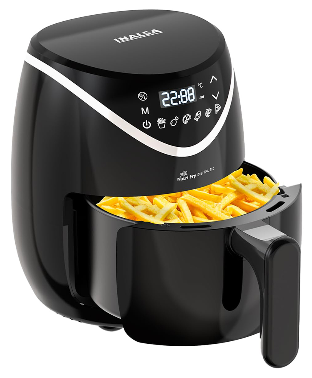 Inalsa Air Fryer 3 LTR|1200 W with Air Crisp Technology|Temperature & Timer Control|6 Preset Menu & Digital Display|Air fry, Bake,Roast,Reheat,Dehydrate|Airfryer Recipe book-NutriFryDigital 3-picture-16