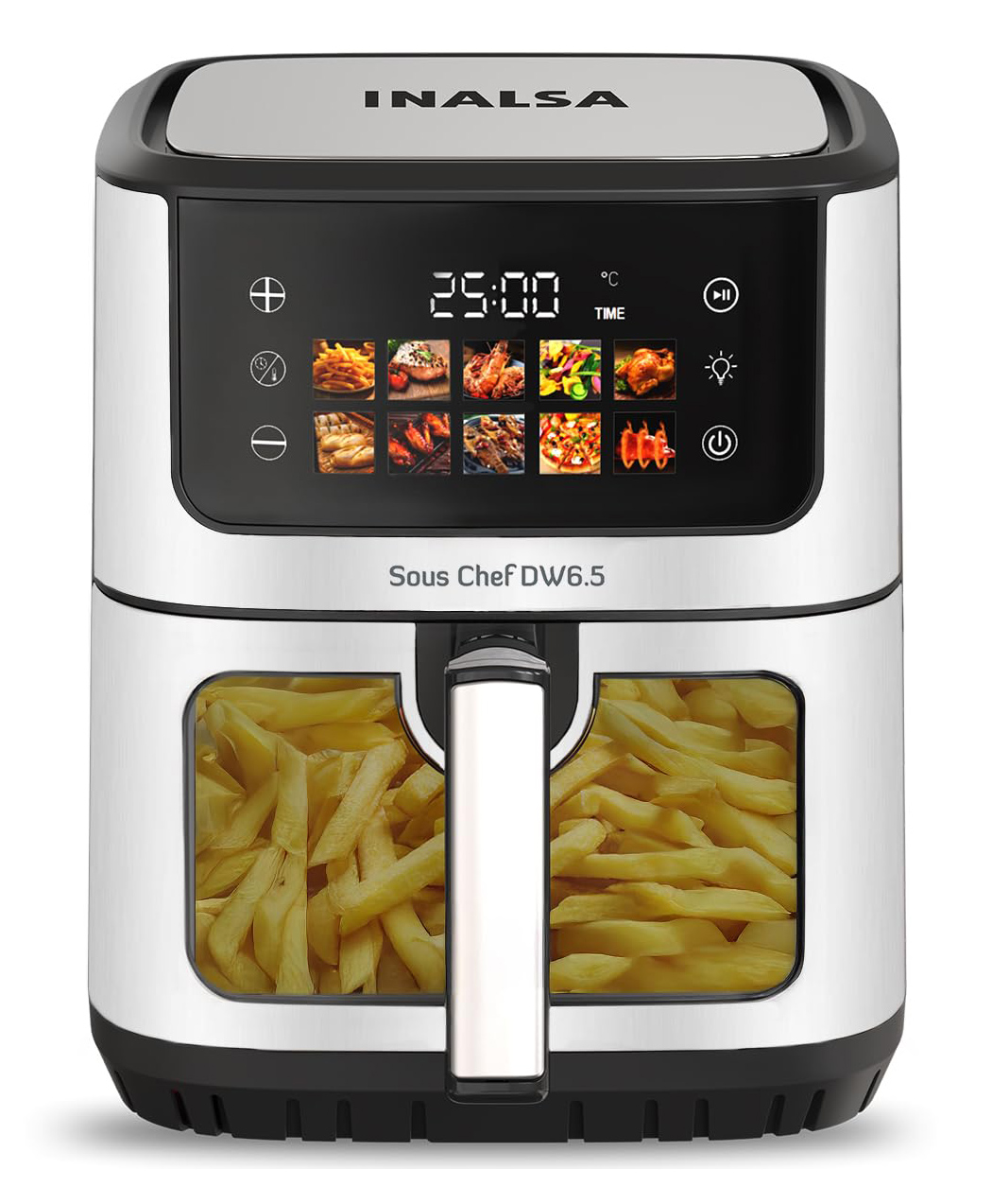 Inalsa Air Fryer for Home 6.5L Capacity-1600 W with LED Touch Display & 10 Preset control|Quick Heat Circulation Variable Temp. Control, Baking,Grilling, Air Frying,Roasting up to 60 Min,2 Yr Warranty-image-46