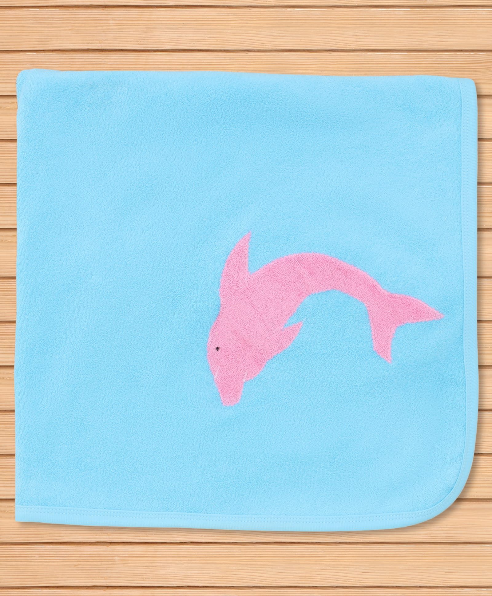 Child World Terry Knit Towel with Dolphin Print L 107 x B 71 cm - Blue-picture-18