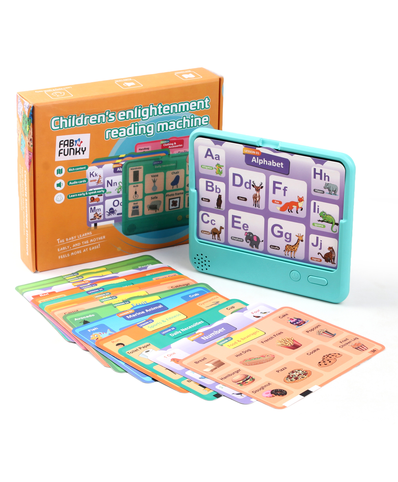 fab n funky Play Nation Children's Enlightenment Reading Machine with 25 Double Sided Audio Cards| Interactive Learning Tablet Toy| Improves Vocabulary & Listening Skills| Early Education| Gifting for Kids 3+ Yrs-picture-10