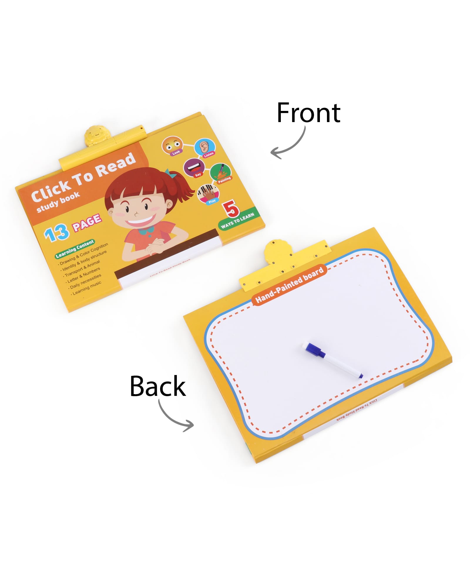 Click to Read Interactive Learning Book for Kids Talking Book with Sound Buttons Early Education Toy for Toddlers & Preschoolers Improves Listening Skills Early Learning BIS Certified- Yellow-image-31