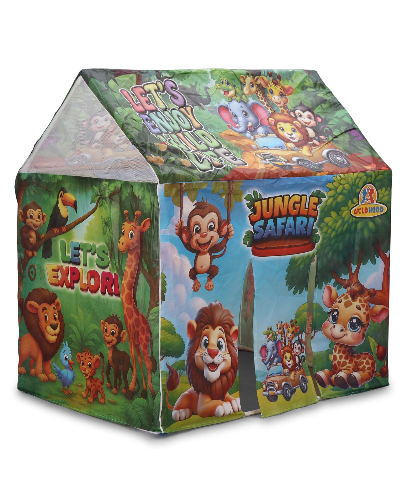 AAROHI TOYS Tent House With Jungle Safari Print - Multicolor-picture-20