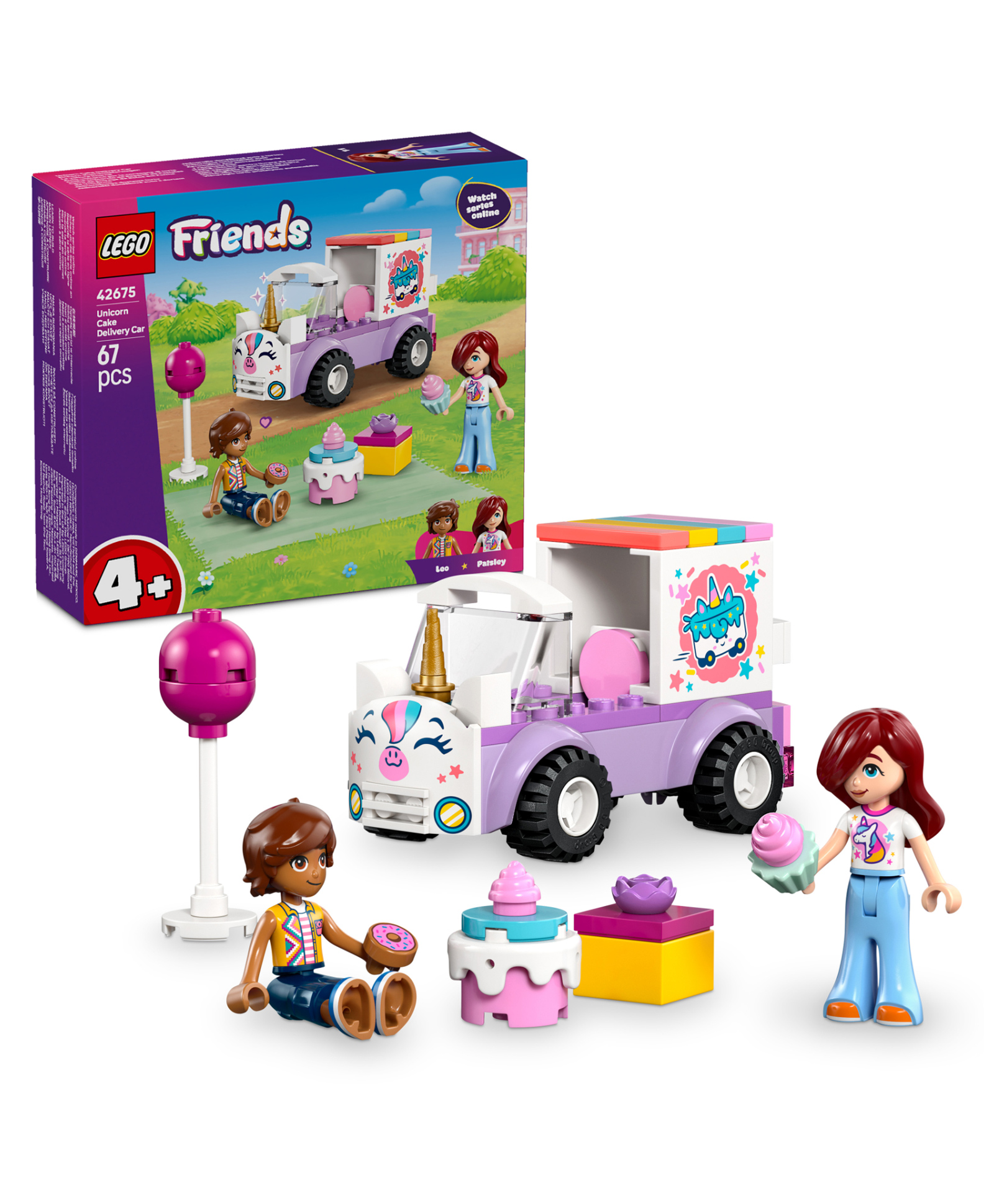 LEGO Friends Unicorn Cake Delivery Car - Toy Building Kit with 2 Minidolls and Cake Toy 67 Pieces- 42675-image-28