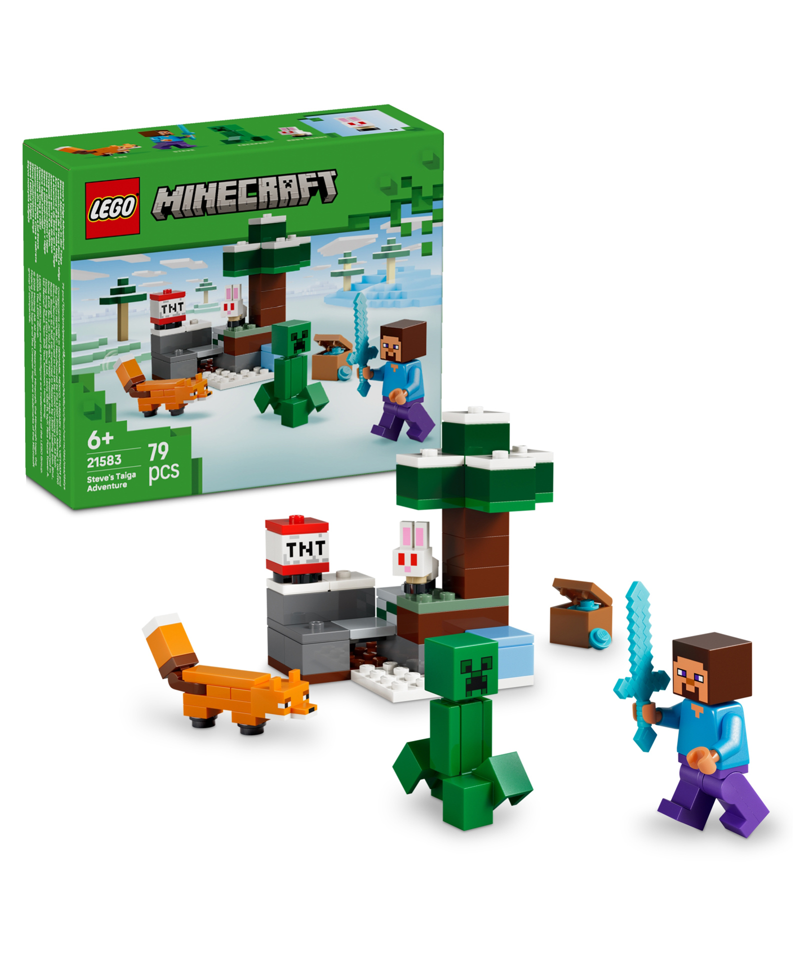 LEGO Minecraft Steve's Taiga Adventure Collectible Gaming Merchandise Gamer Gift 79 Pieces- 21583-image-6