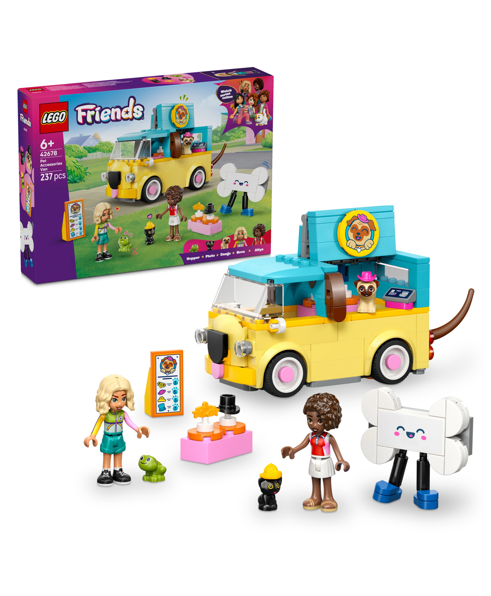 LEGO Friends Pet Accessories Van Toy with 2 Minidolls - Kitten, Dog and Frog Animal Figures 237 pieces- 42678-picture-27