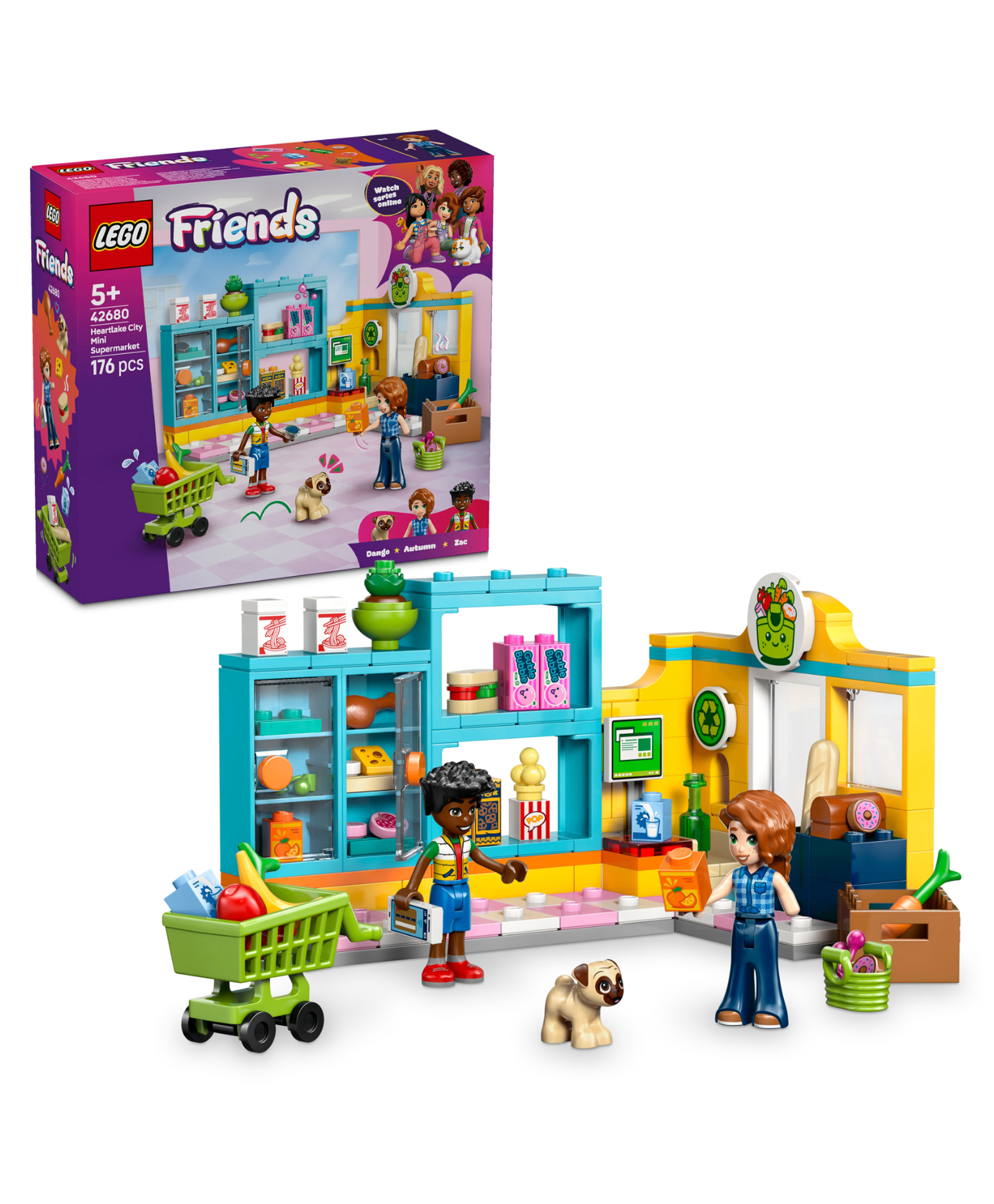 LEGO Friends Heartlake City Convenience Store - 2 Minidolls, Toy Dog and Accessories 176 pieces- 42680-image-21