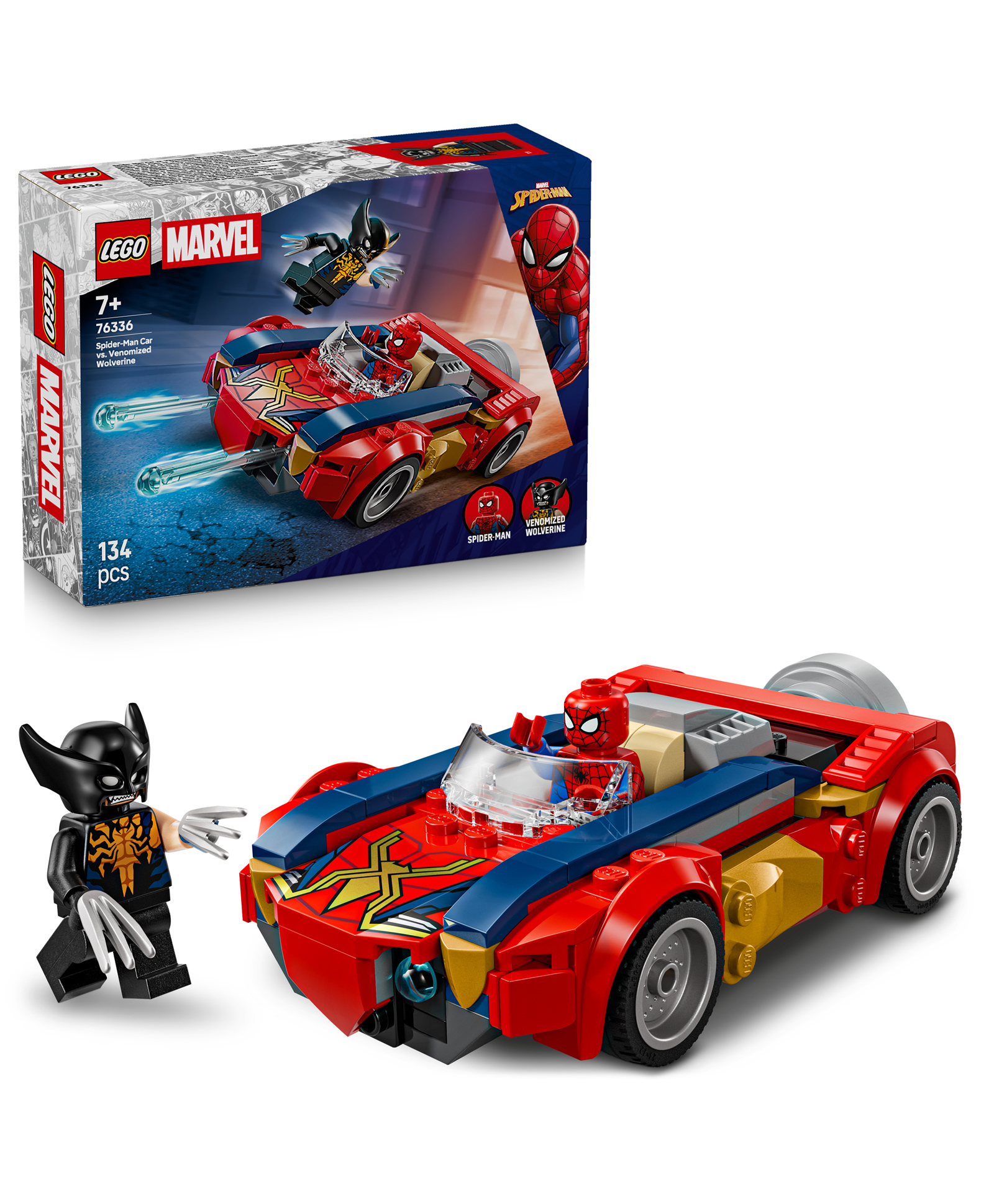 LEGO | Marvel Spider-Man Car vs. Venomized Wolverine - Super Hero Building Toy for Kids 134 pieces- 76336-image-14