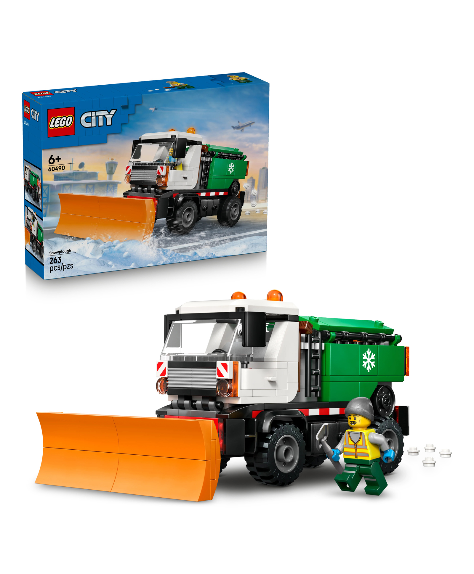 LEGO City Snowplow Truck Toy Vehicle - Model Truck Building Kit with Driver Minifigure 263 pieces- 60490-picture-27