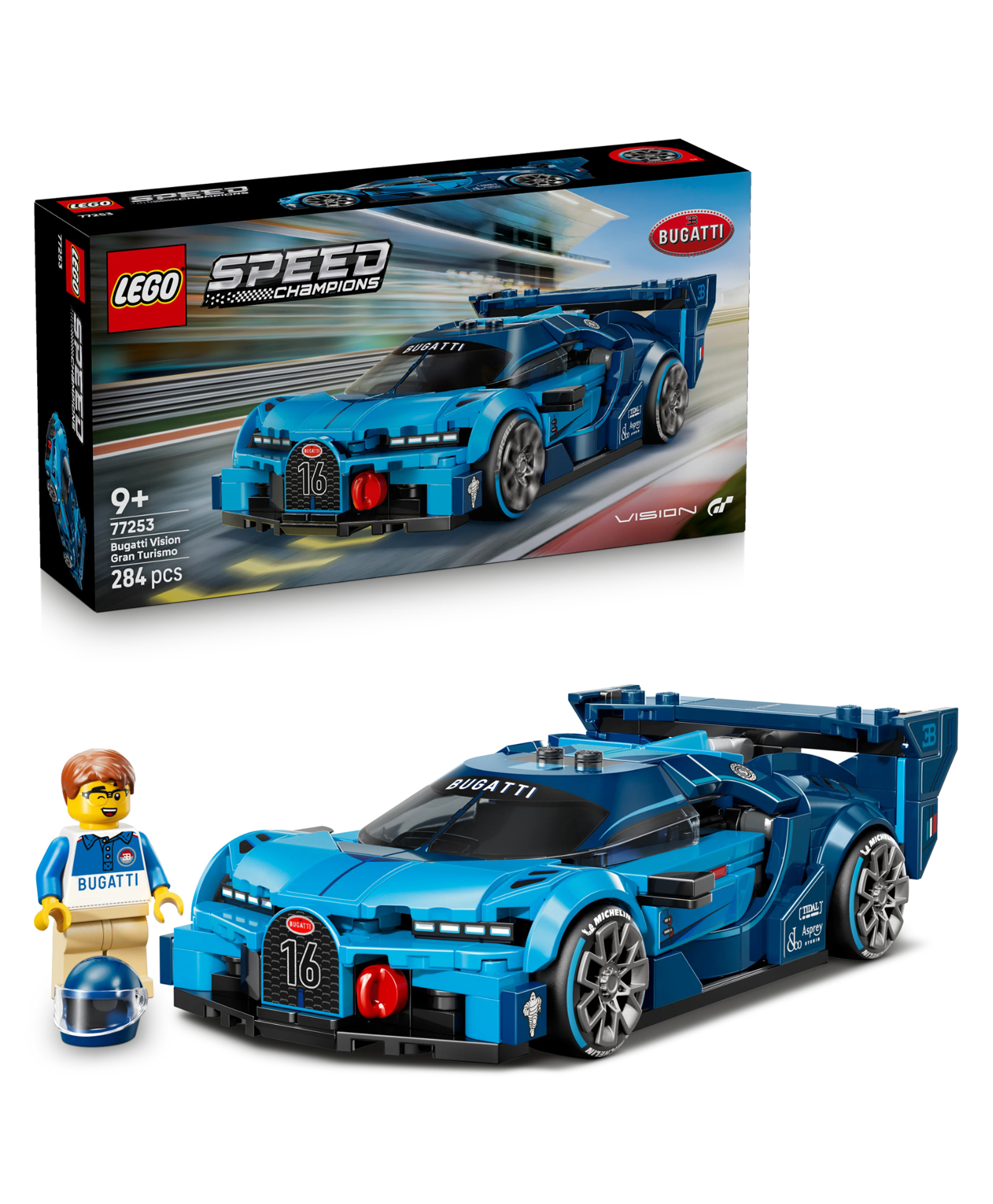 LEGO Speed Champions Bugatti Vision Gran Turismo Hyper Sports Car Model Kit and Building Set 284 Pieces-77253-image-7