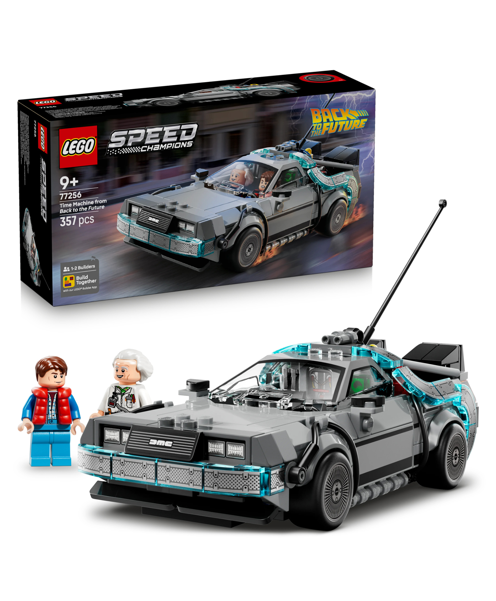 LEGO Speed Champions Time Machine From Back to the Future Model Car Kit and Building Set 357 Pieces- 77256-image-3