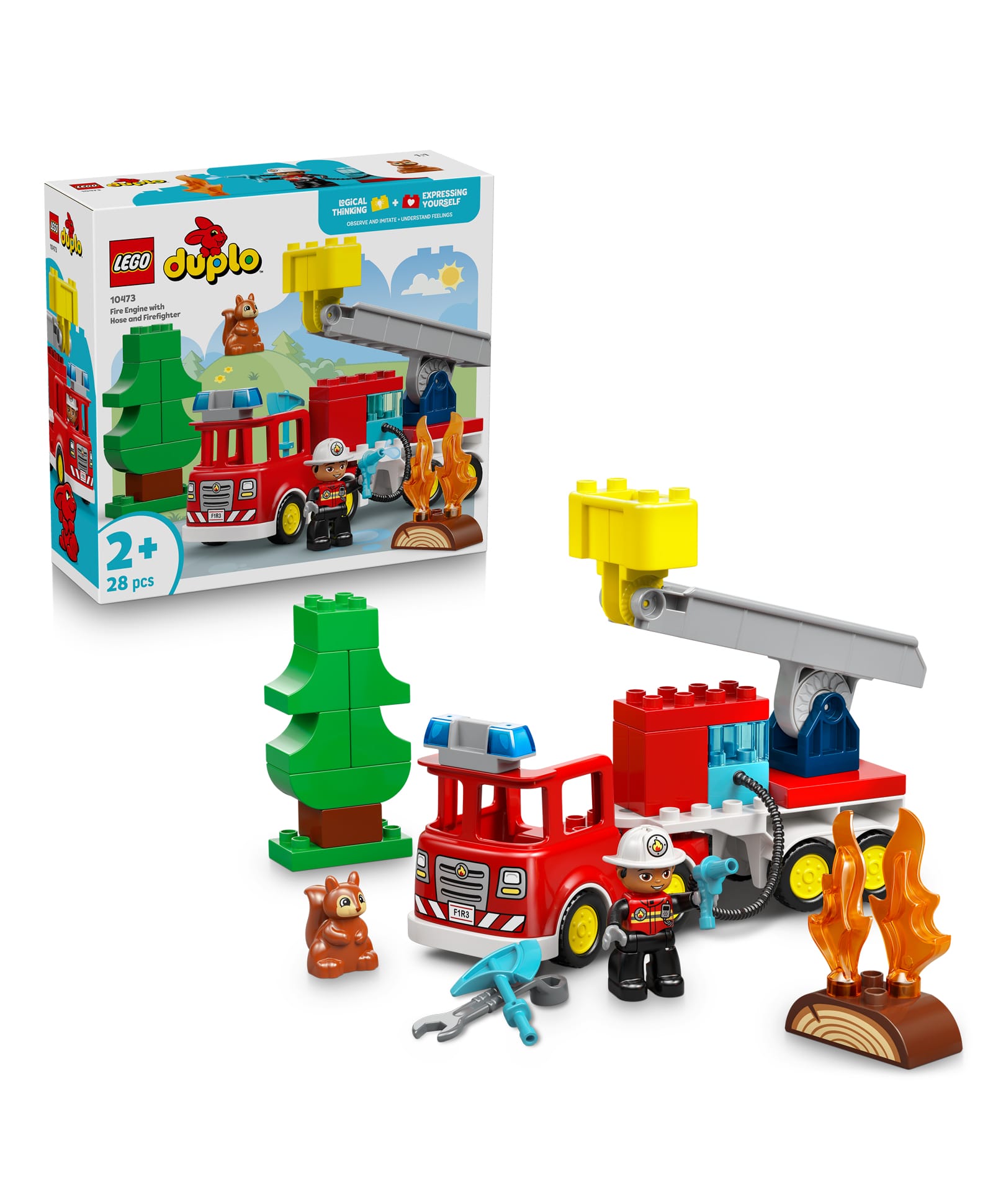 LEGO DUPLO Town Fire Truck with Hose and Firefighter Emergency Rescue Vehicle Toy 28 Pieces- 10473-picture-24