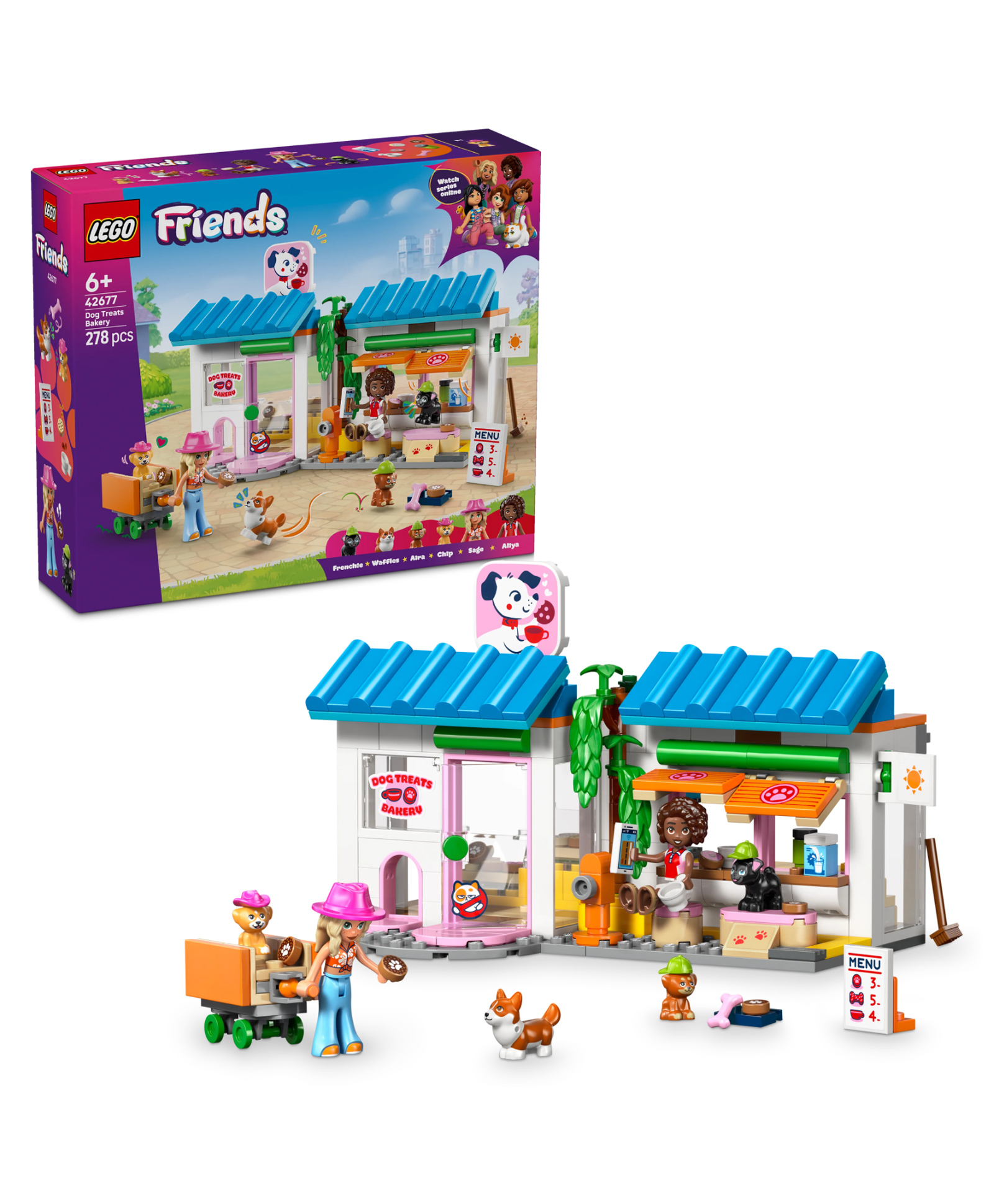 LEGO Friends Dog Treats Bakery - Building Toy Playset with 2 Minidolls and 4 Toy Dogs 278 Pieces- 42677-image-5