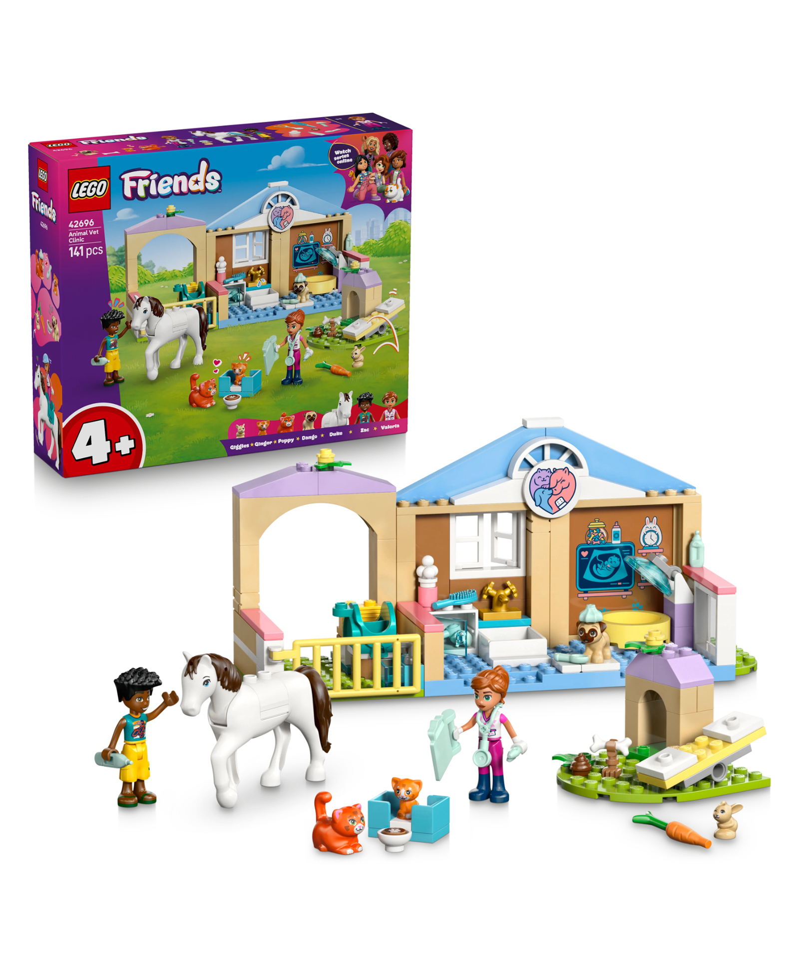 LEGO Friends Animal Vet Clinic - 2 Minidolls, Dog, Bunny, Horse, 2 Cat Figures 141 pieces- 42696-image-45