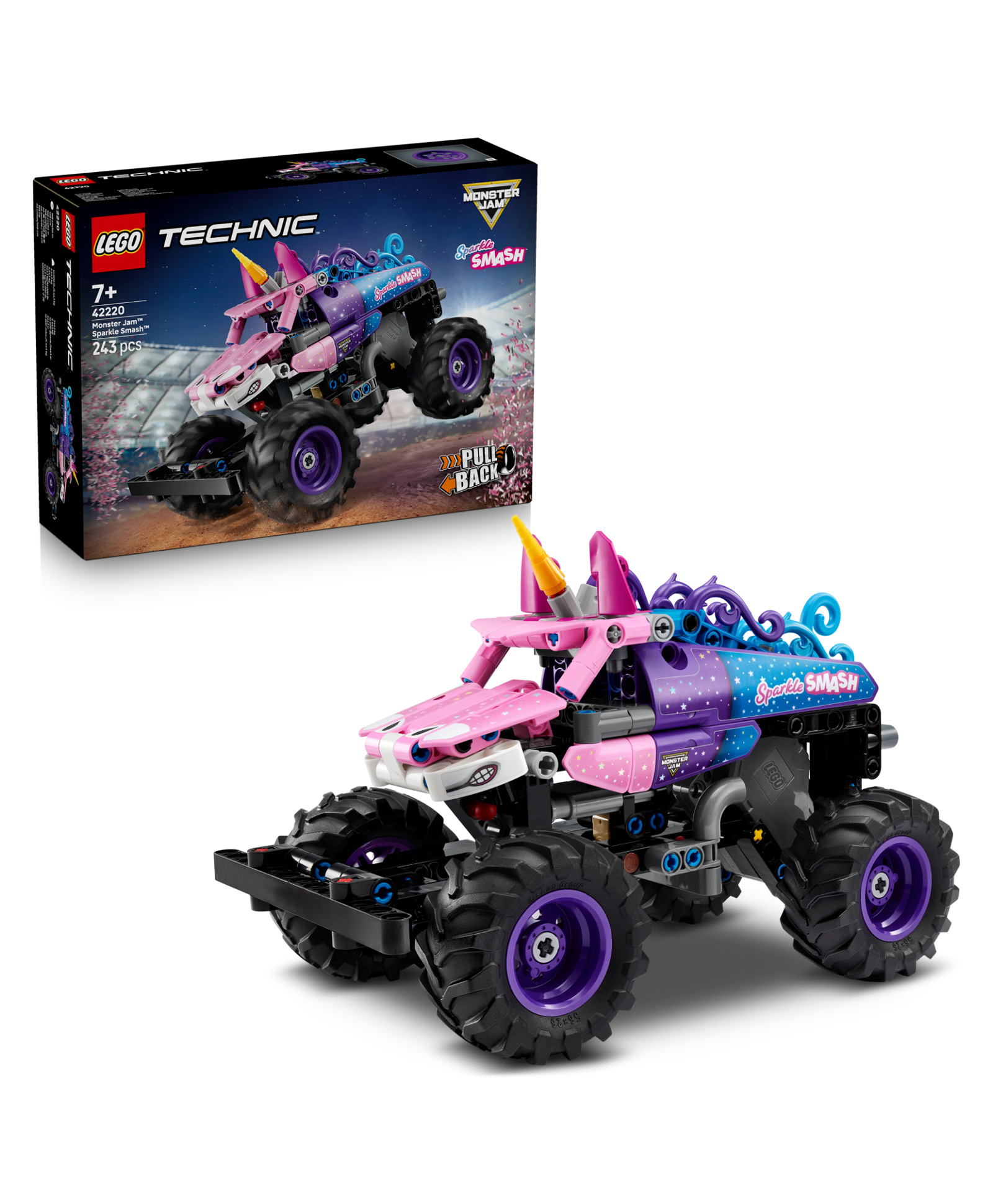 LEGO Technic Monster Jam Sparkle Smash Pull-Back - Monster Truck Toy - Kids' Building Toy 243 pieces- 42220-image-46