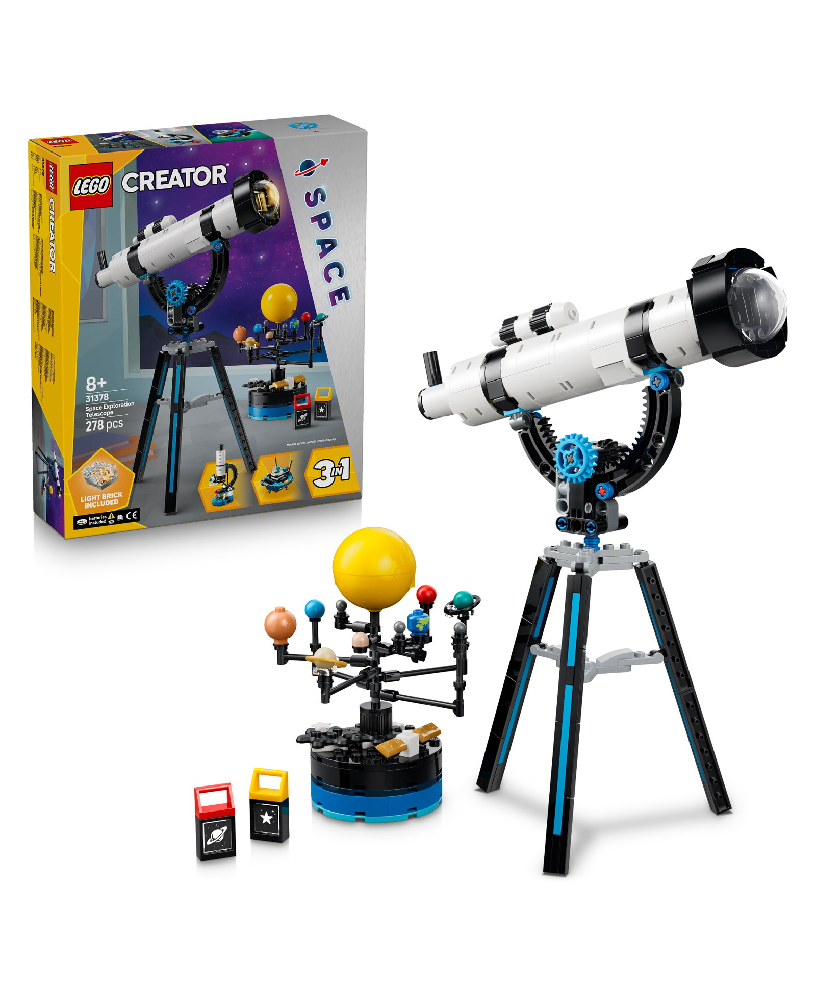 LEGO Creator 3 in 1 Space Exploration Telescope Toy - Rebuilds into a Microscope or UFO 278 pieces- 31378-picture-18