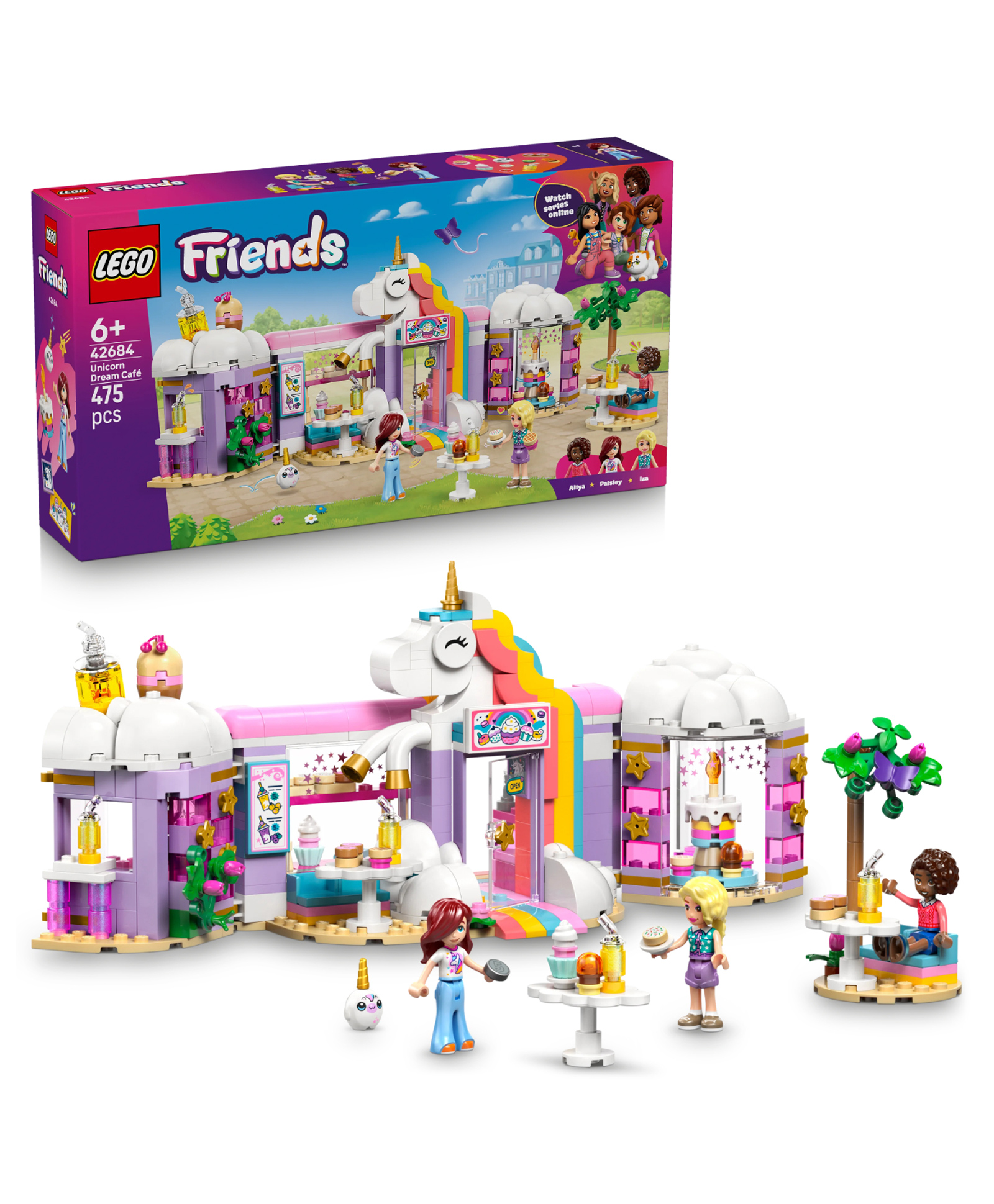 LEGO Friends Unicorn Dream Cafe Building Set Pretend Play Unicorn Toy with 3 Minidolls 475 Pieces- 42684-image-5