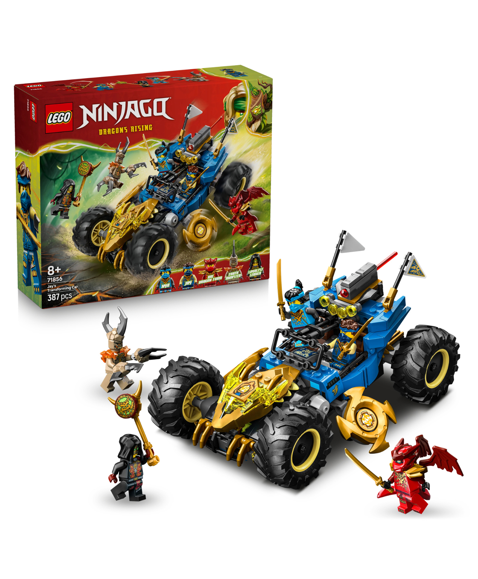 LEGO NINJAGO Jay's Transforming Car Ninja Car Toy Building Set with 5 Minifigures 387 Pieces- 71856-image-40