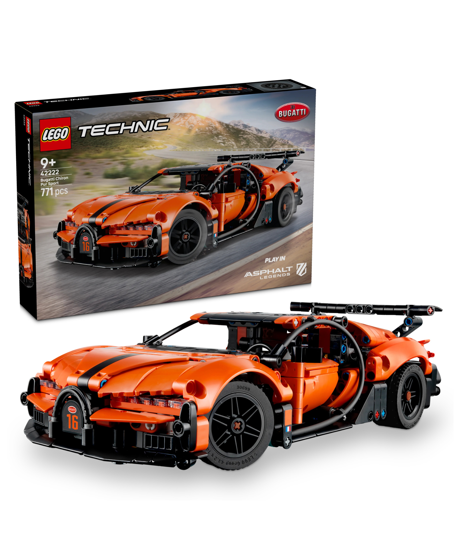 LEGO Technic Bugatti Chiron Pur Sport Hypercar Race Car Toy Vehicle Gift for Kids 771 Pieces- 42222-image-48