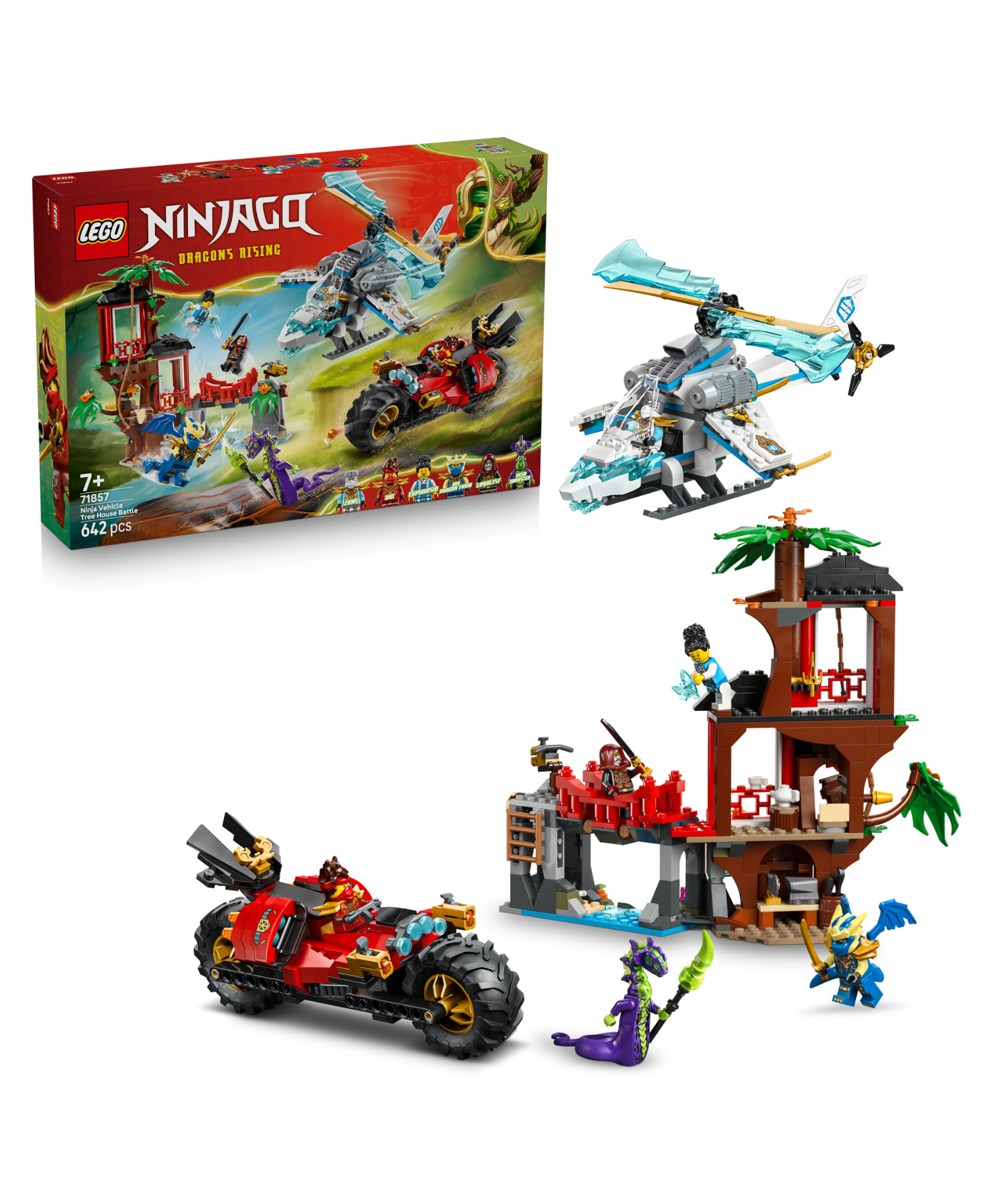 LEGO NINJAGO Ninja Vehicle Tree House Battle - Fighting Toys Playset with 6 Minifigures 642 Pieces- 71857-image-47