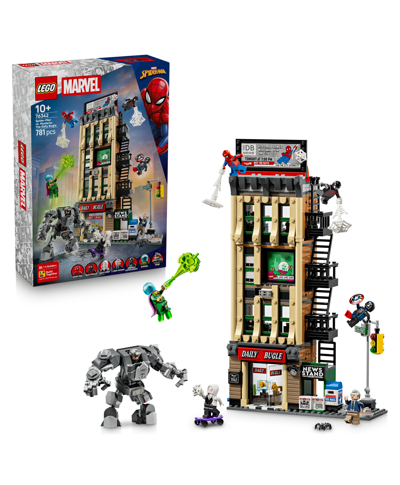 LEGO | Marvel Spider-Man vs. Mysterio: The Daily Bugle Pretend Play Super Hero Building Toy 781 Pieces- 76342-picture-12