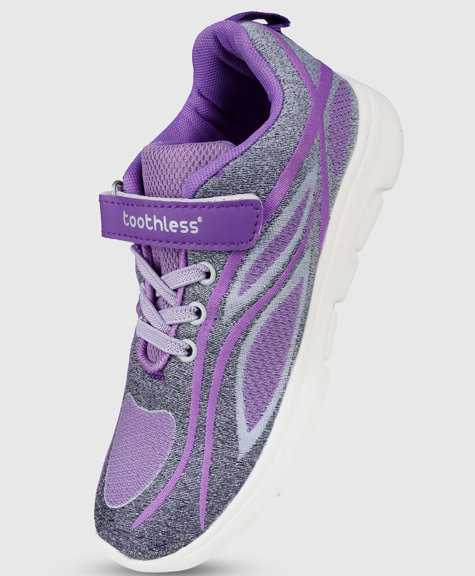 Toothless Abstract Designed Velcro Closure Shoes - Purple-picture-29