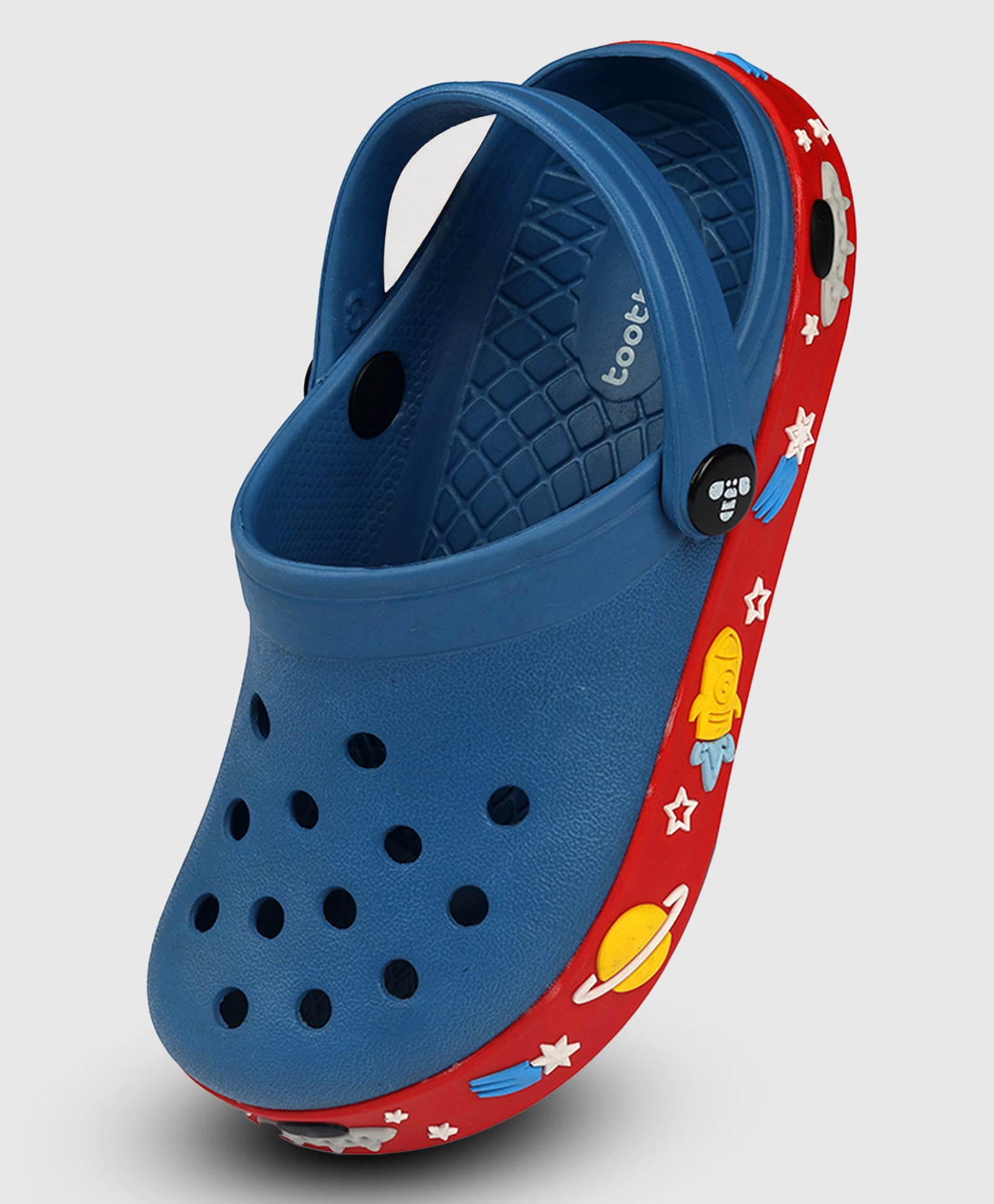 Toothless Space Theme Detailed Perforated Slingback Clogs - Blue