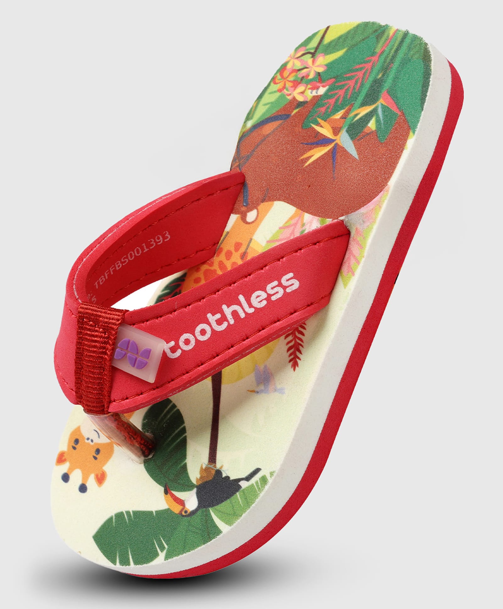 Toothless Animals Designed Flip Flops - Red
