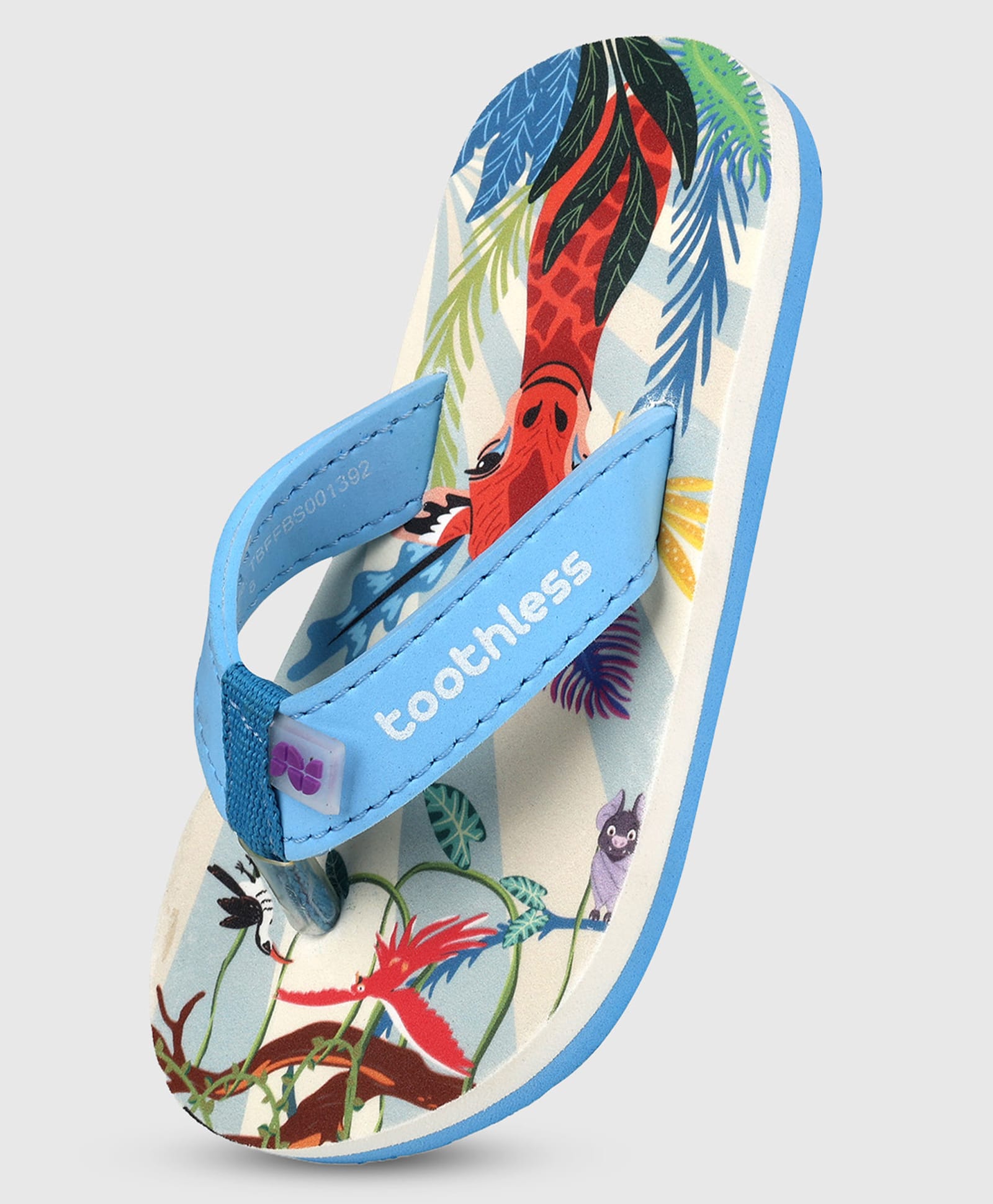 Toothless Jungle Theme Designed Flip Flops - Sky Blue-picture-10