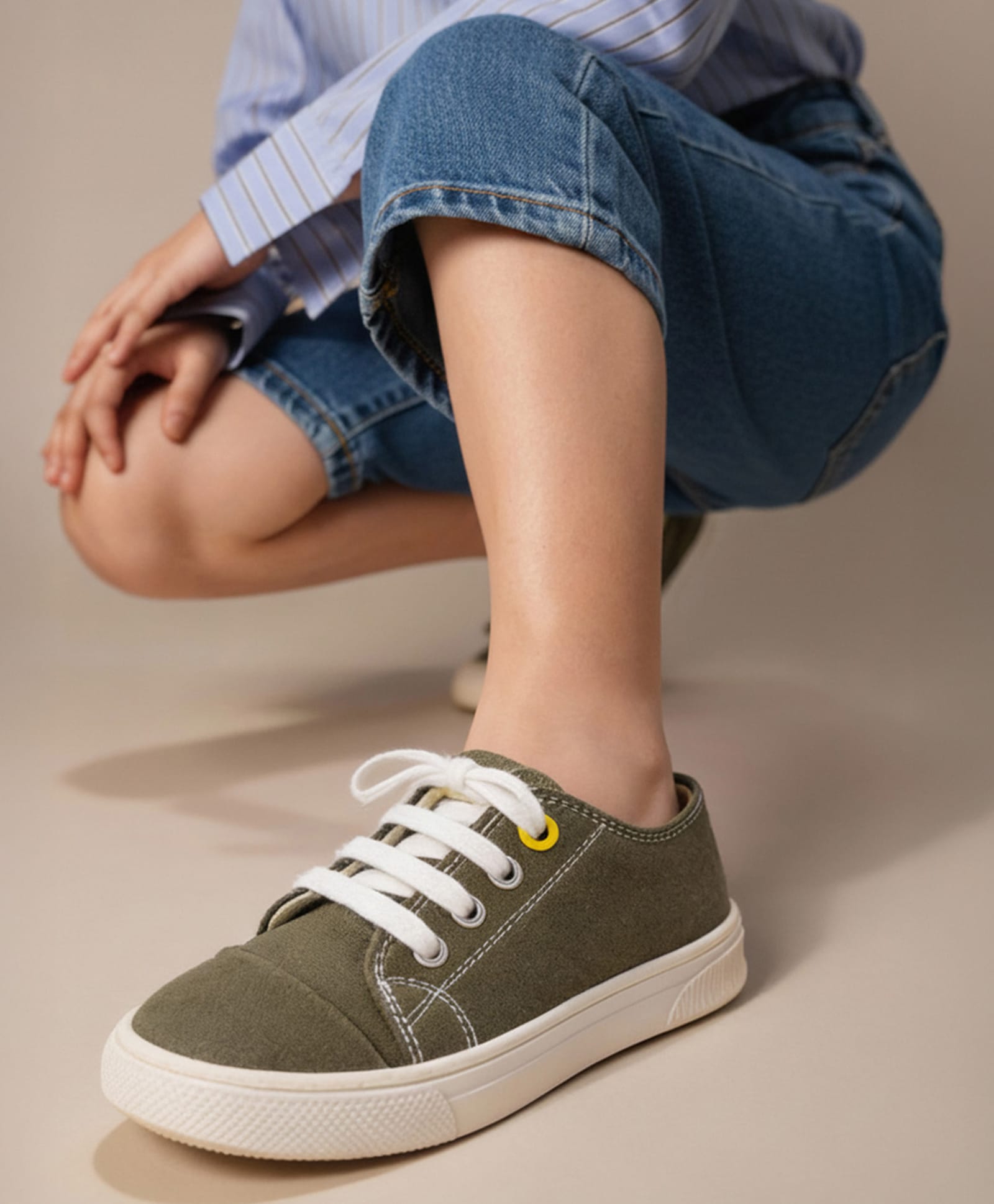 Toothless Solid Lace Up Shoes - Olive-picture-31