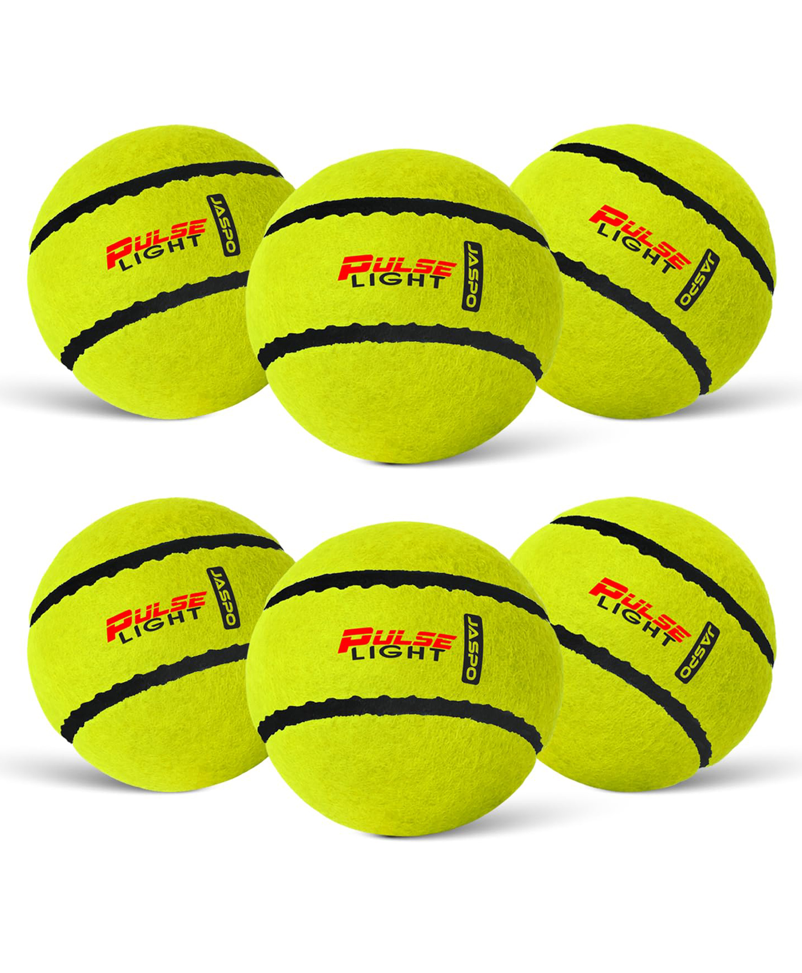 jaspo Activo Pulse Light Tennis Ball for Cricket Woolen Felt, 85g ±5g Weight, 66.5mm Durable Hard Tennis Ball, High Bounce (6, Yellow, Lightweight)-image-24