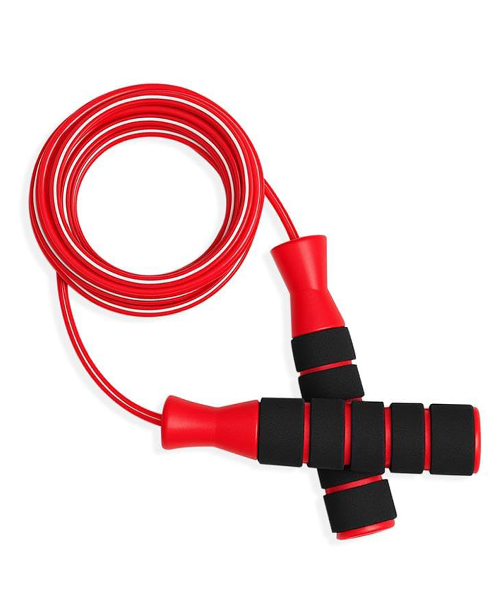 JASPO Elite Adjustable Skipping Rope with Smooth Bearings | 6mm Thick PVC Speed Rope, 110 Inch Length, Weight 155gm Soft Foam Handles (All Age Groups) (Red)-picture-14