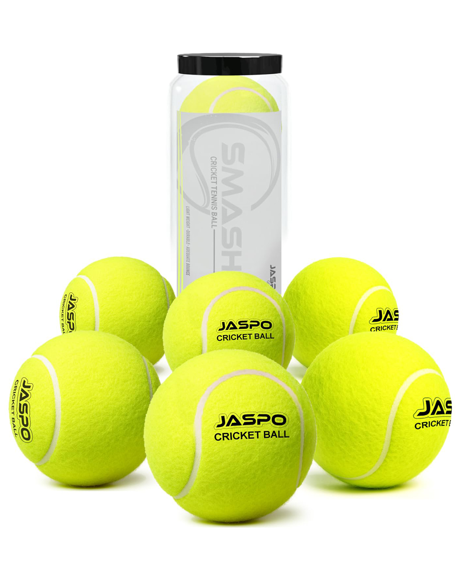 jaspo Smasher Kids Tennis Cricket Ball | 85g Lightweight Soft Rubber Ball | Safe for Indoor & Society Play | Not Suitable for Professional Matches or Outdoor Grounds (Light, Pack of 6pcs)-image-39