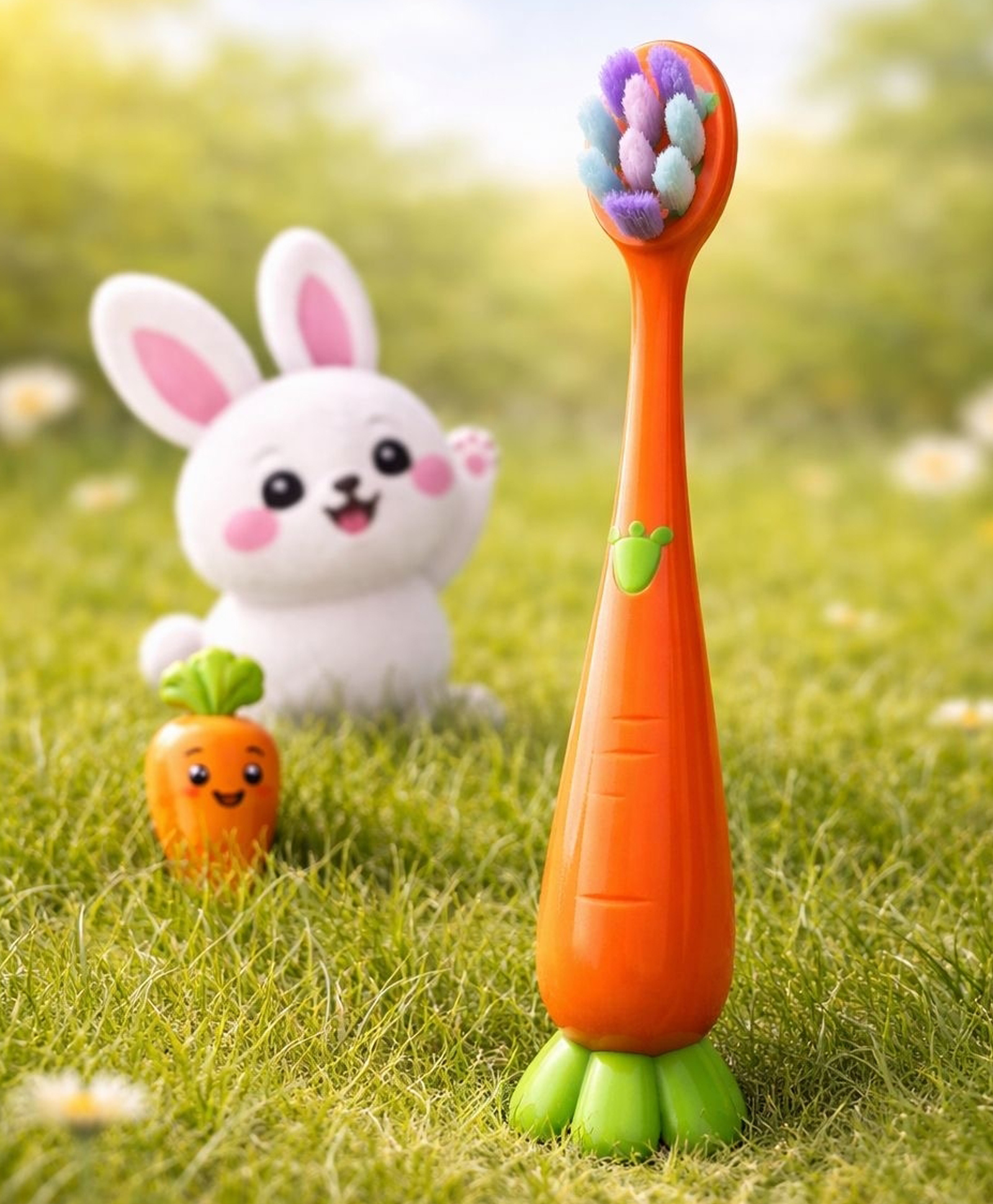 Totilo Baby Carrot Toothbrush - Soft & Safe First Toothbrush for Kids - Orange-picture-23