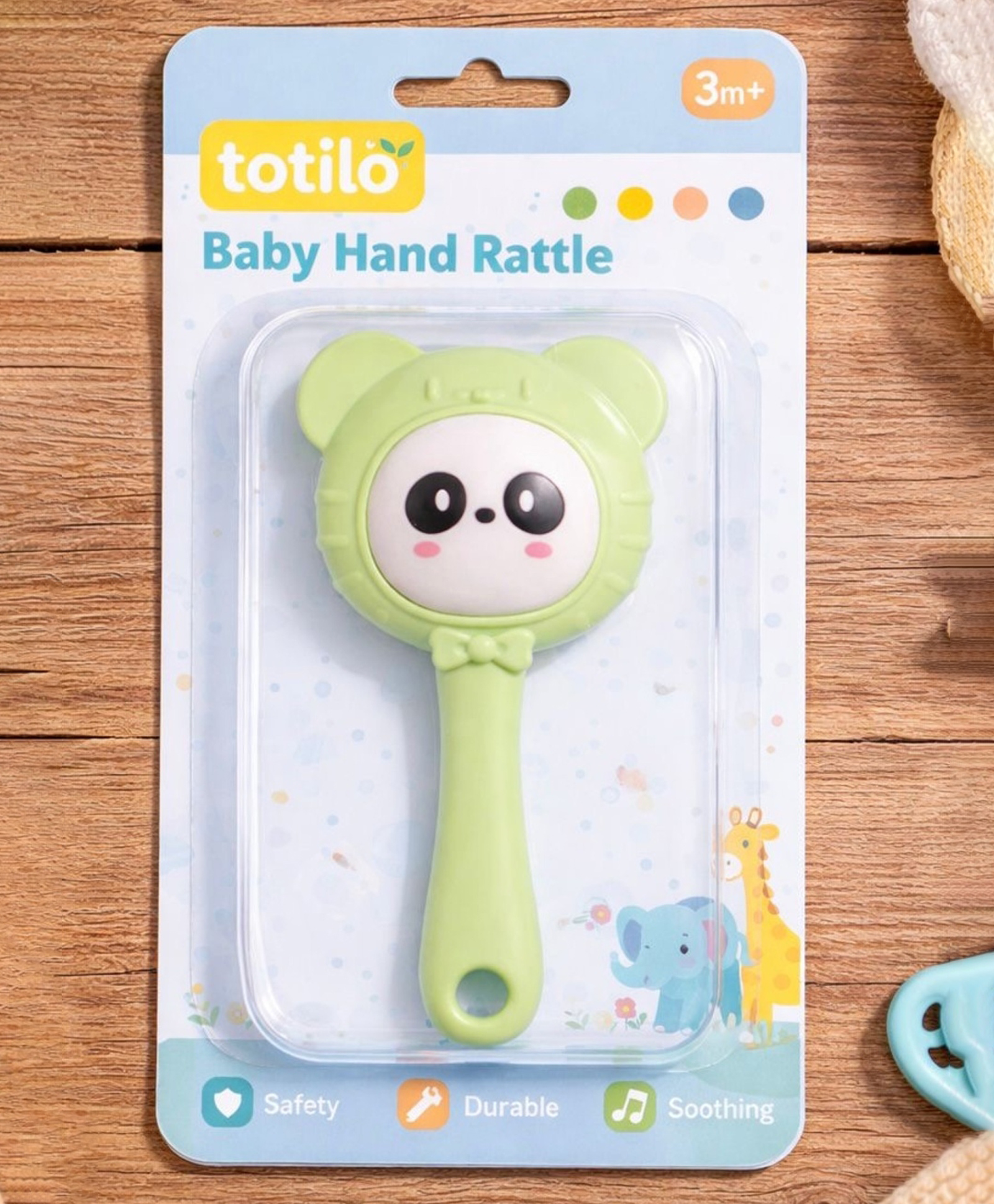 Totilo Cute Animal Rattle Teether for Babies - Soft Silicone - BPA-Free - Green-picture-26