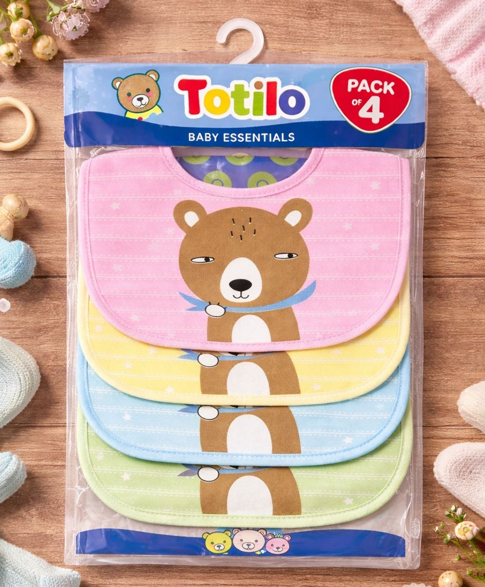 Totilo Baby Cotton Printed Feeding Snap Button Aprons Bibs Everyday Use (Pack of 4)-image-32